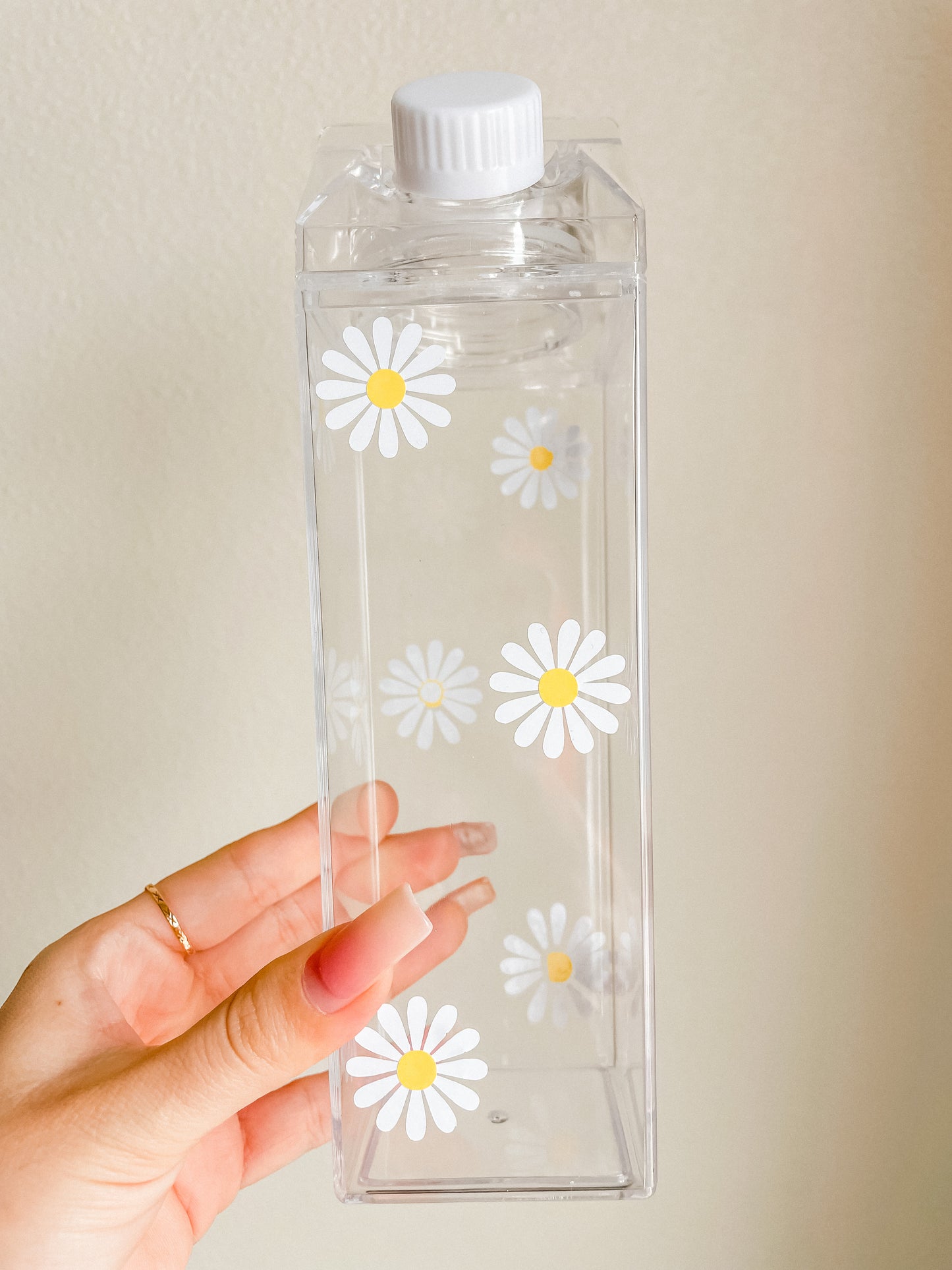 Daisies milk carton water bottle