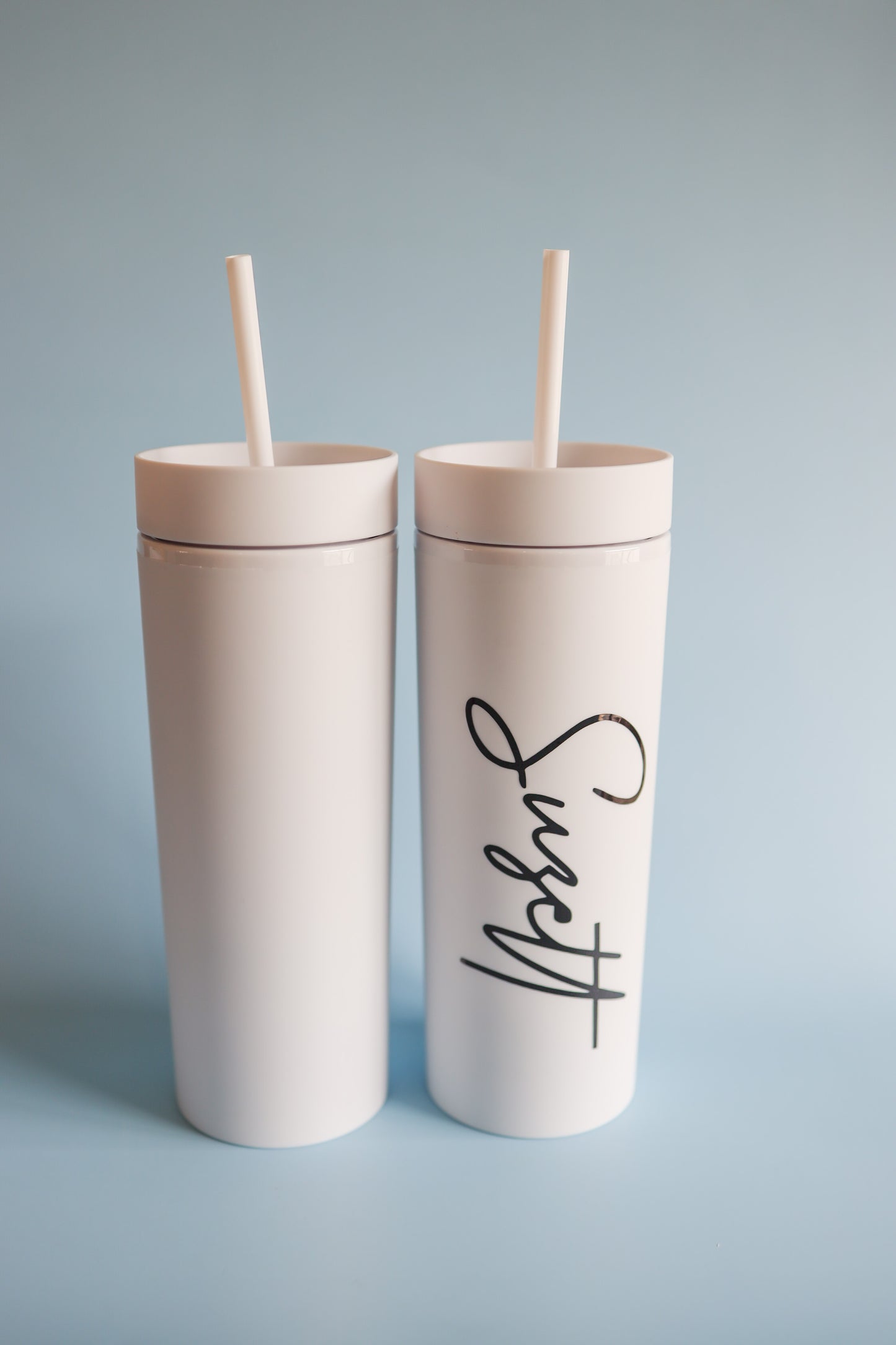 White skinny tumbler