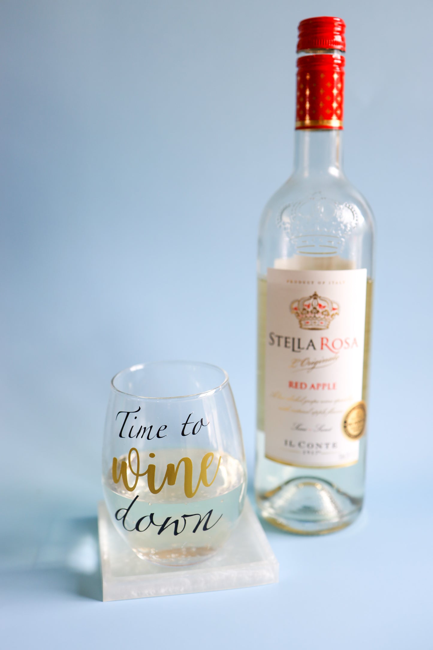Time to wine down wine glass