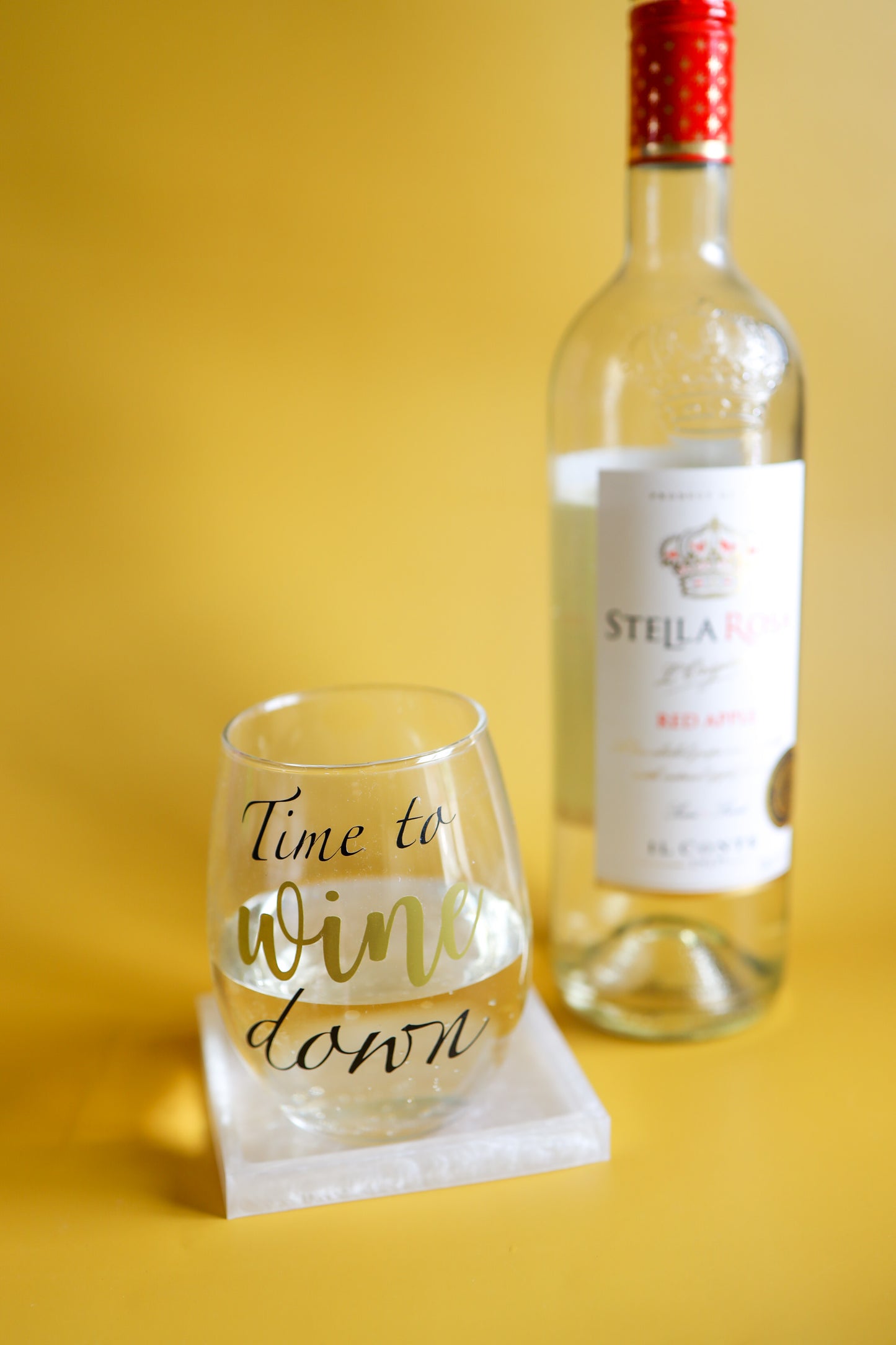 Time to wine down wine glass