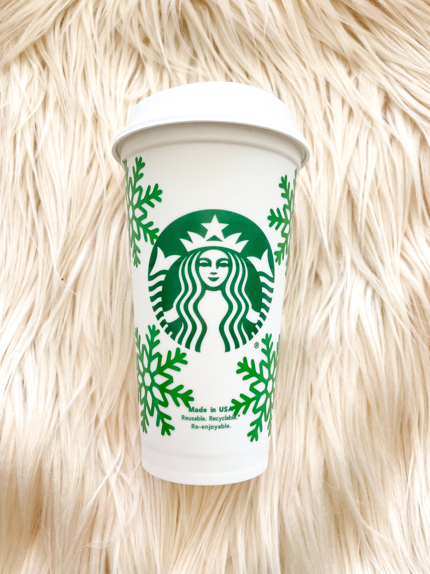 Snowflake starbs hot cup