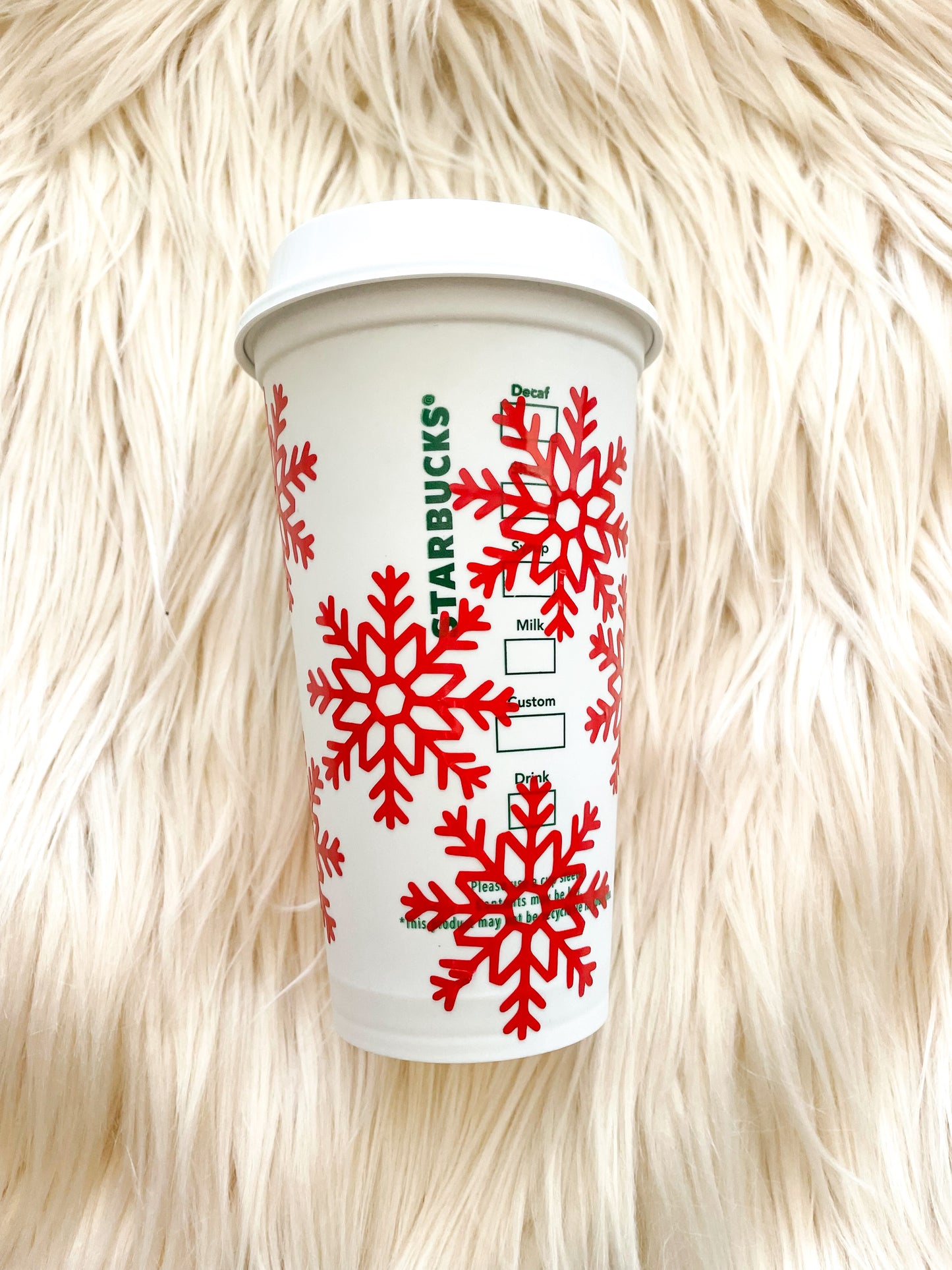 Snowflake starbs hot cup