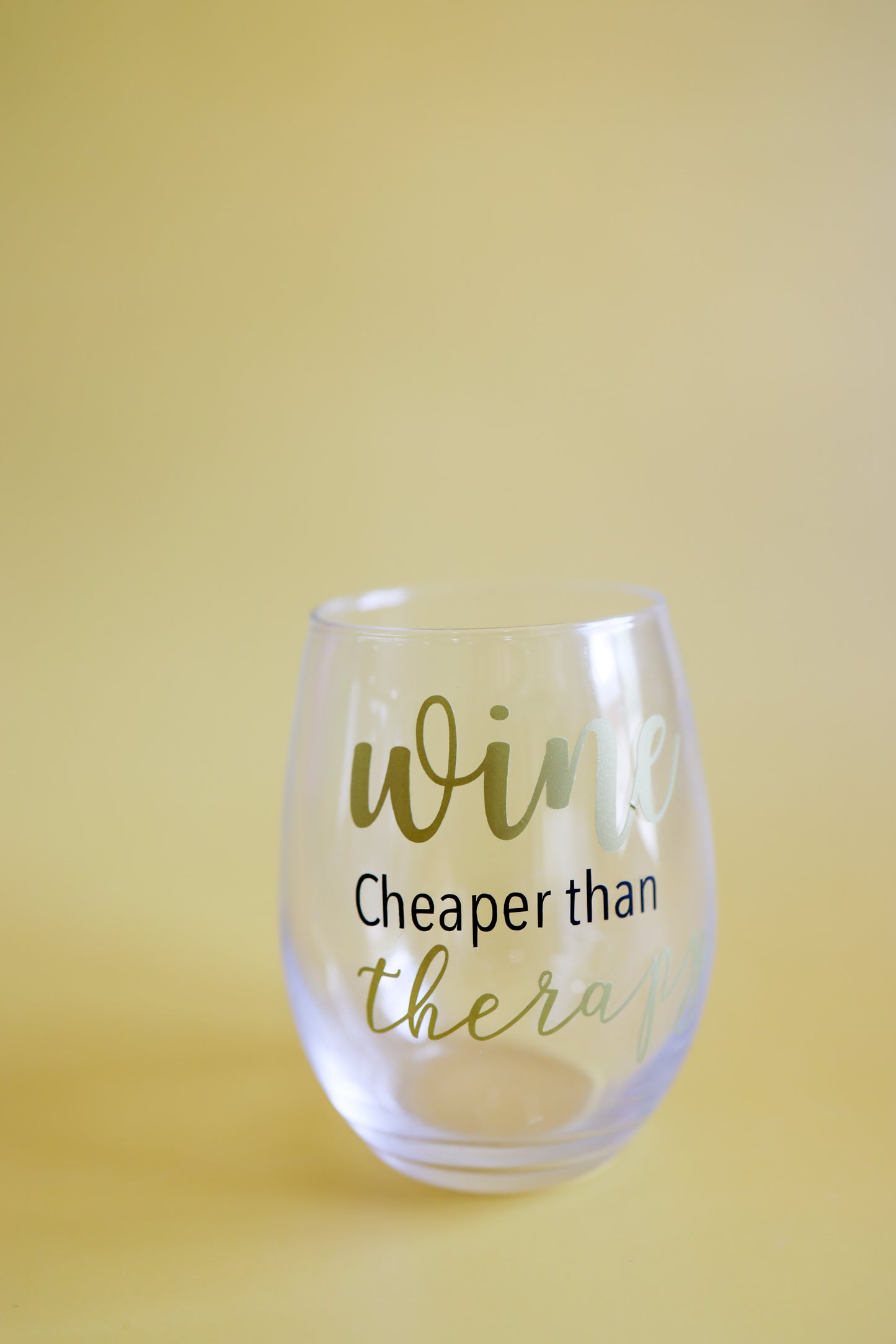 Wine cheaper than therapy wine glass