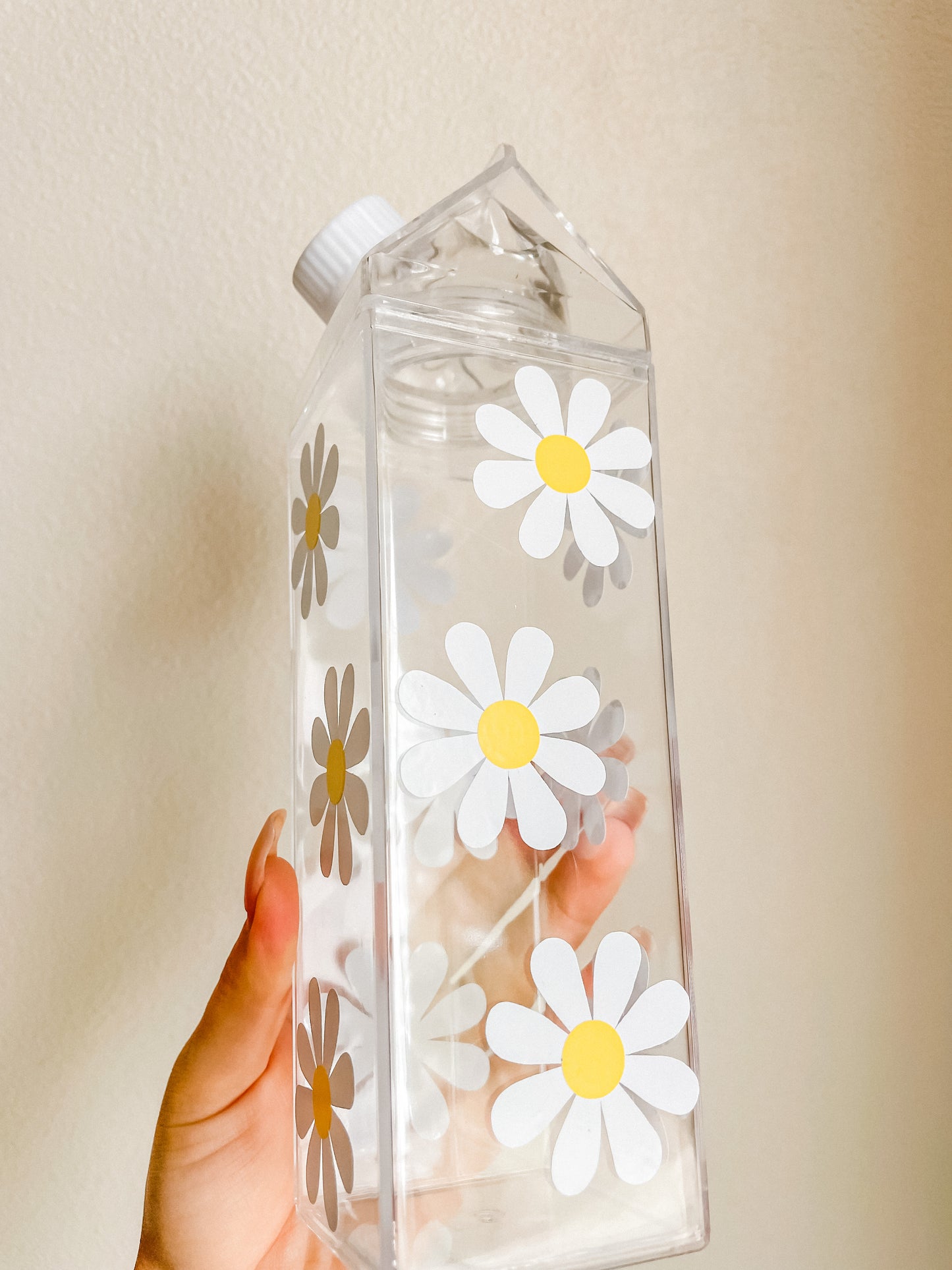 Daisies 2.0 milk carton water bottle