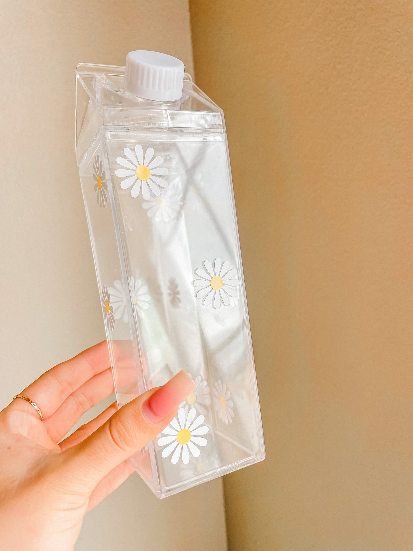 Daisies milk carton water bottle