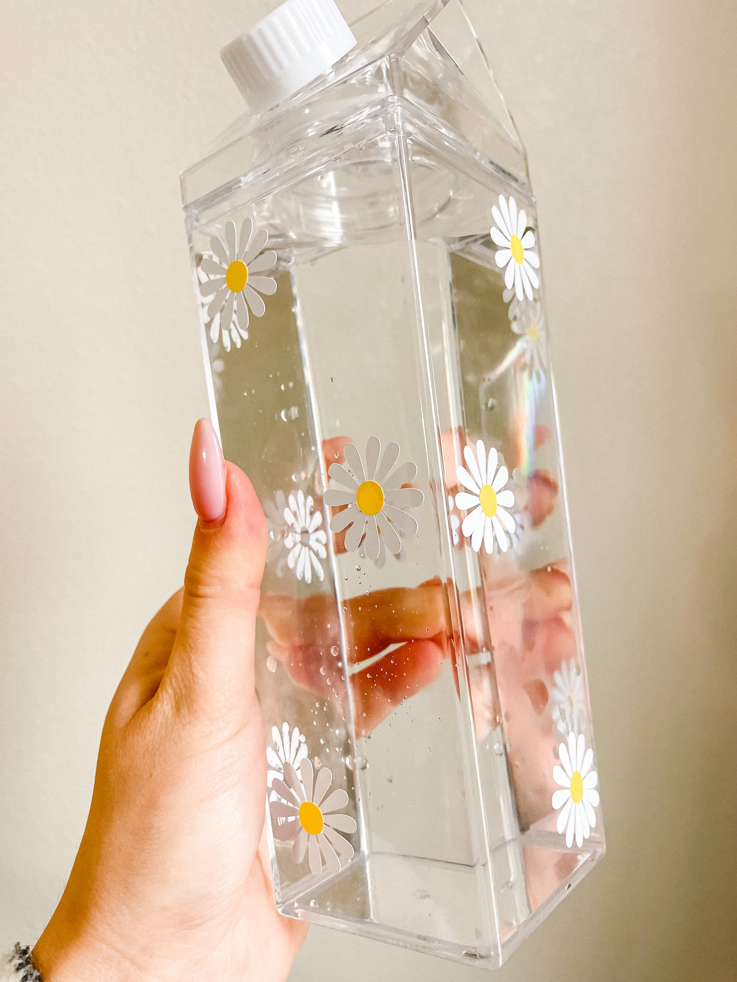 Daisies milk carton water bottle