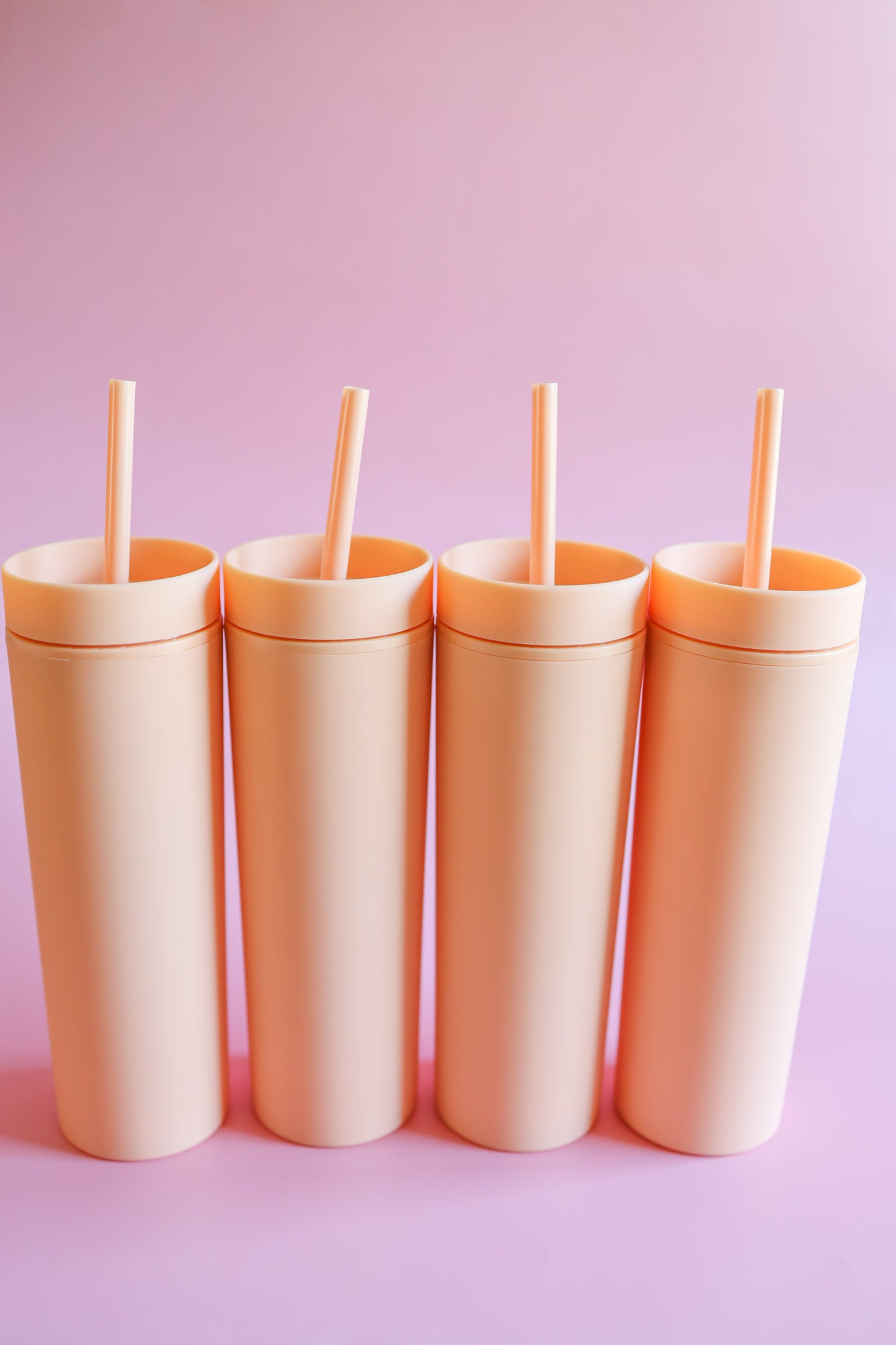 Peach skinny tumblers
