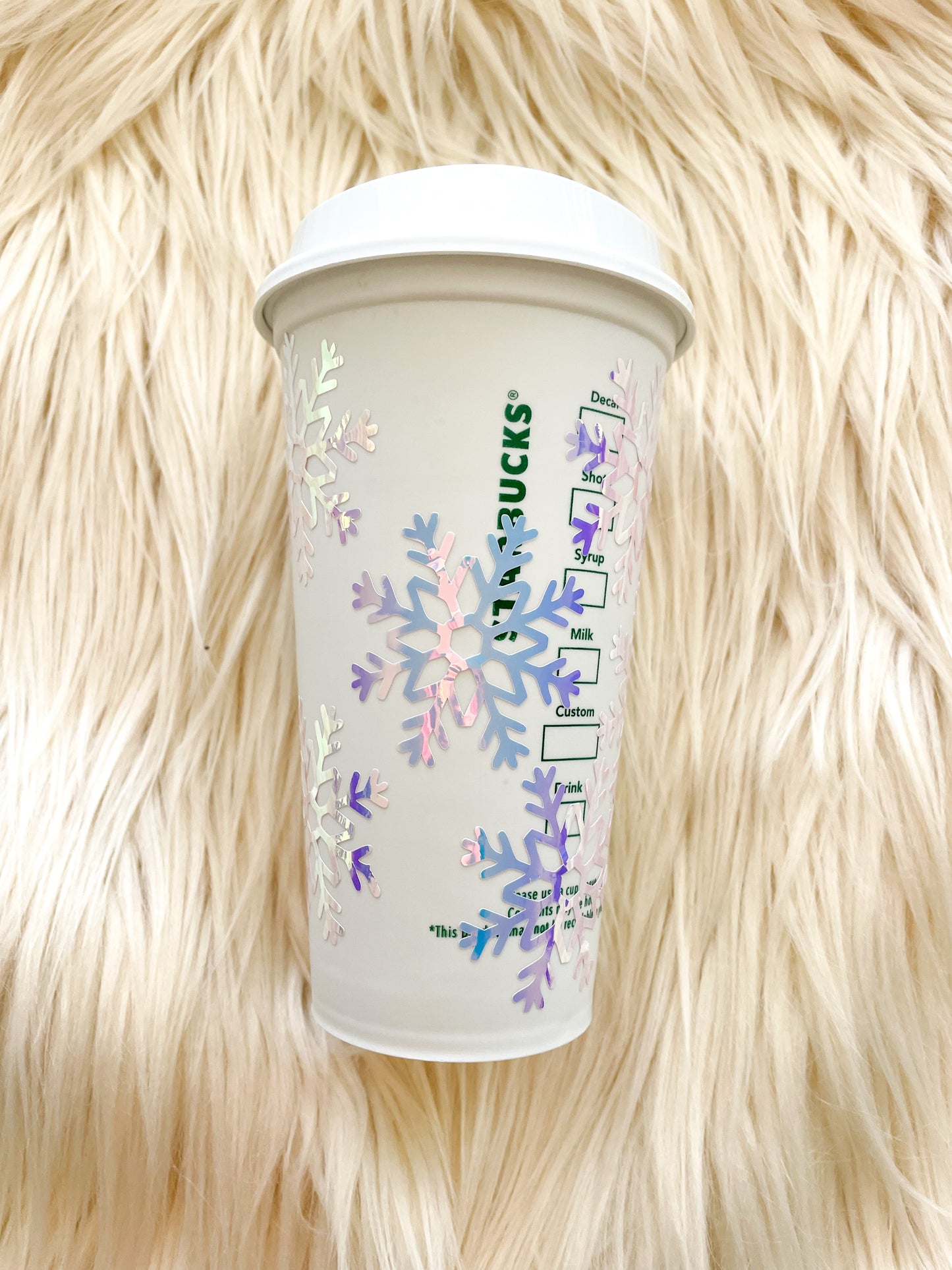 Snowflake starbs hot cup
