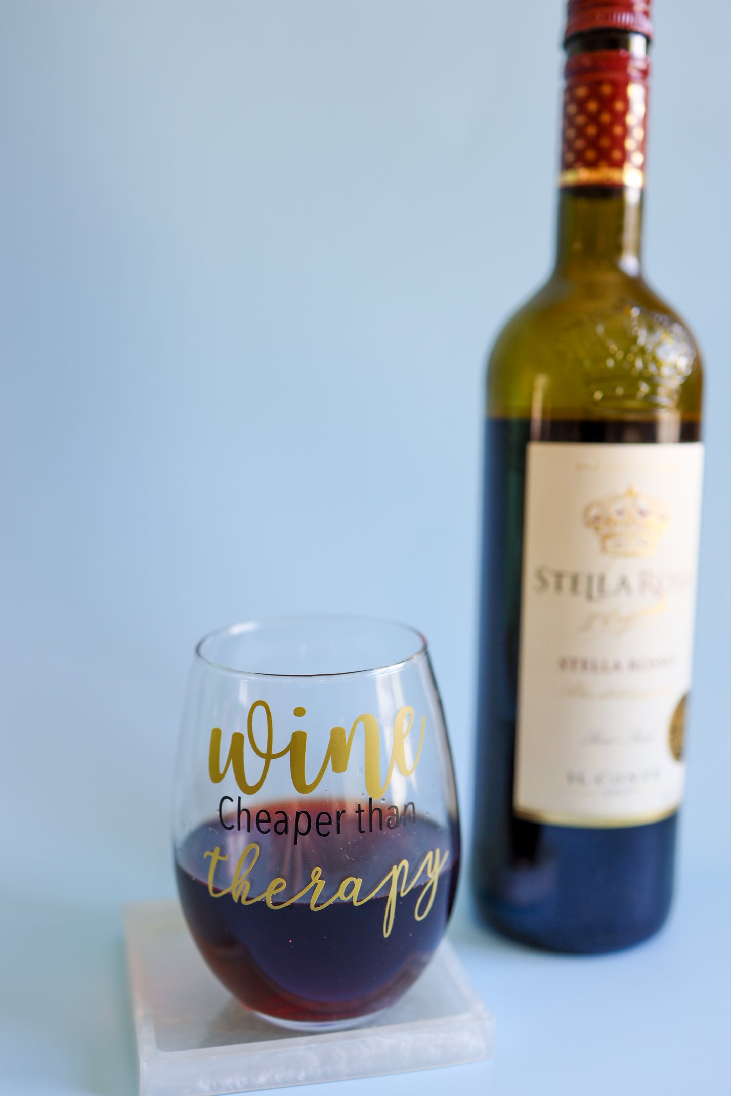 Wine cheaper than therapy wine glass