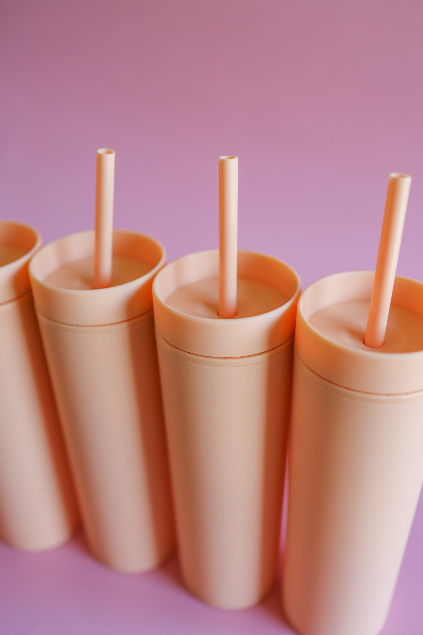 Peach skinny tumblers