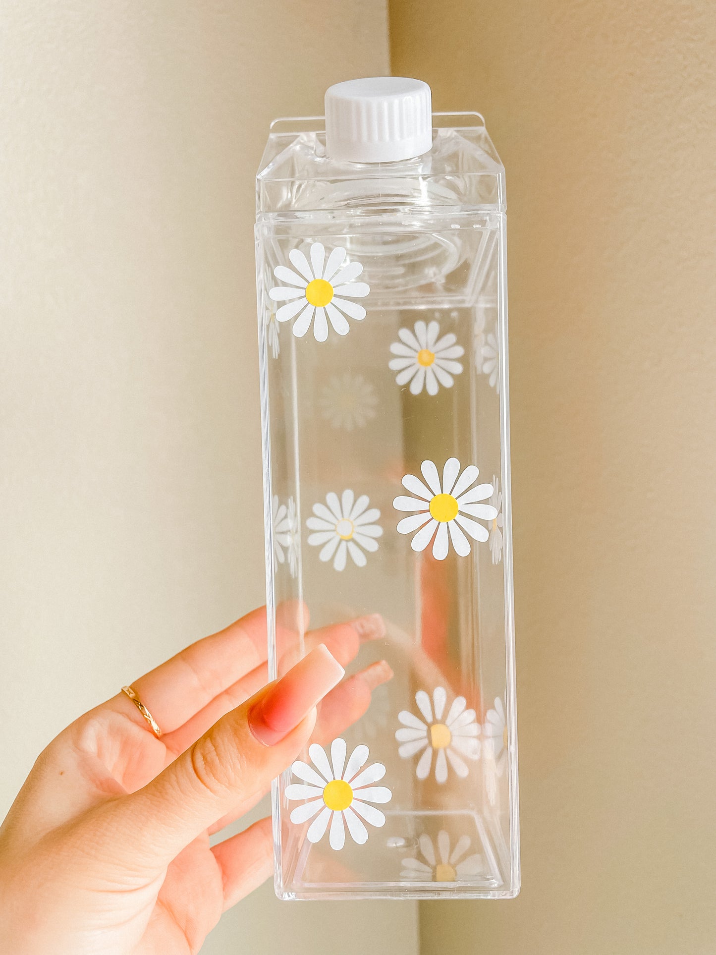 Daisies milk carton water bottle
