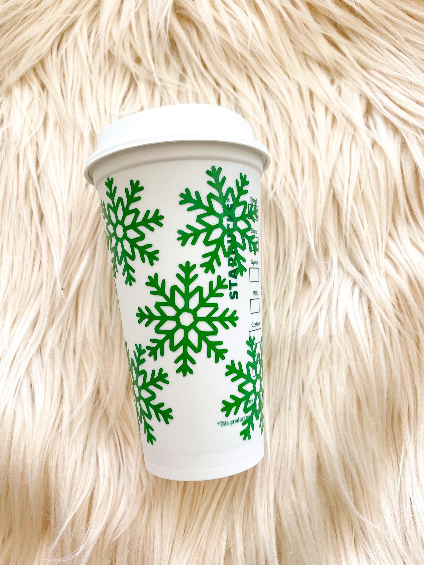 Snowflake starbs hot cup