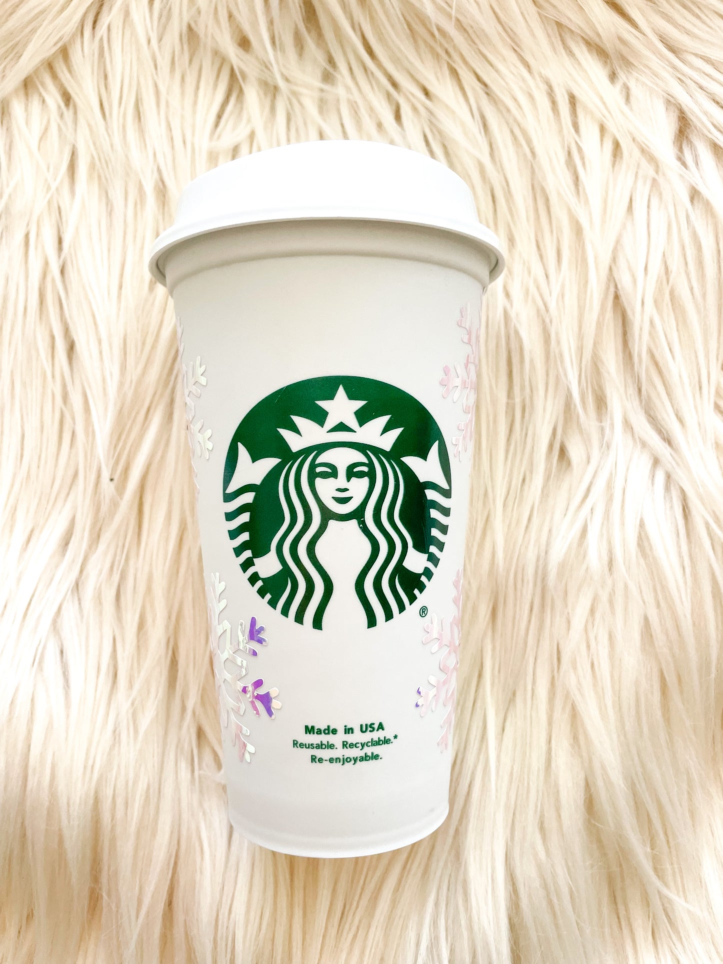 Snowflake starbs hot cup