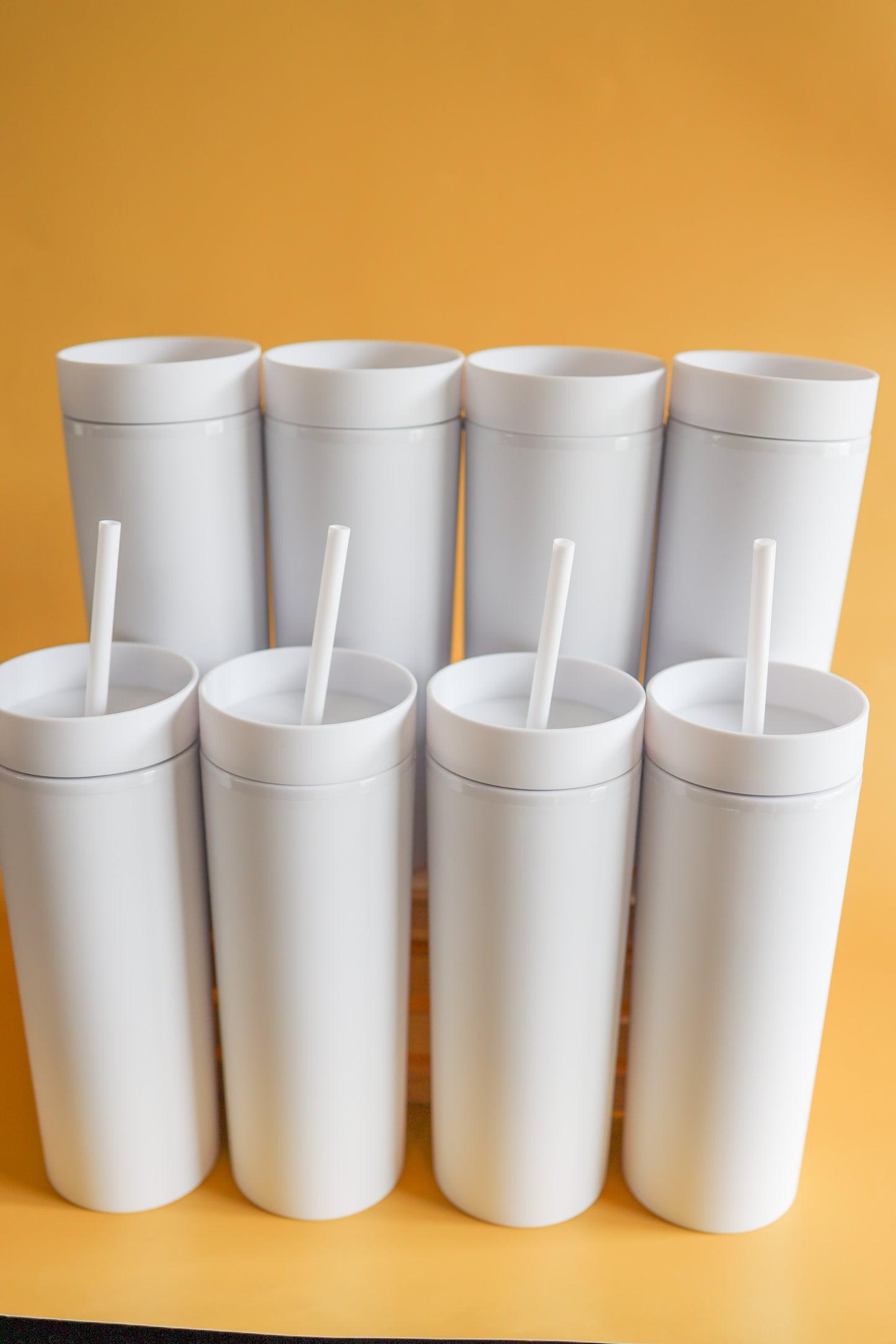 White skinny tumbler