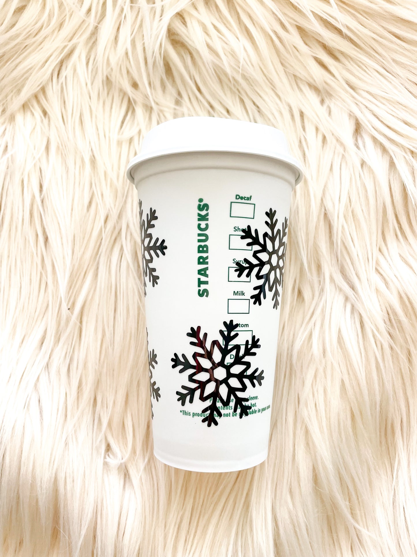 Snowflake starbs hot cup
