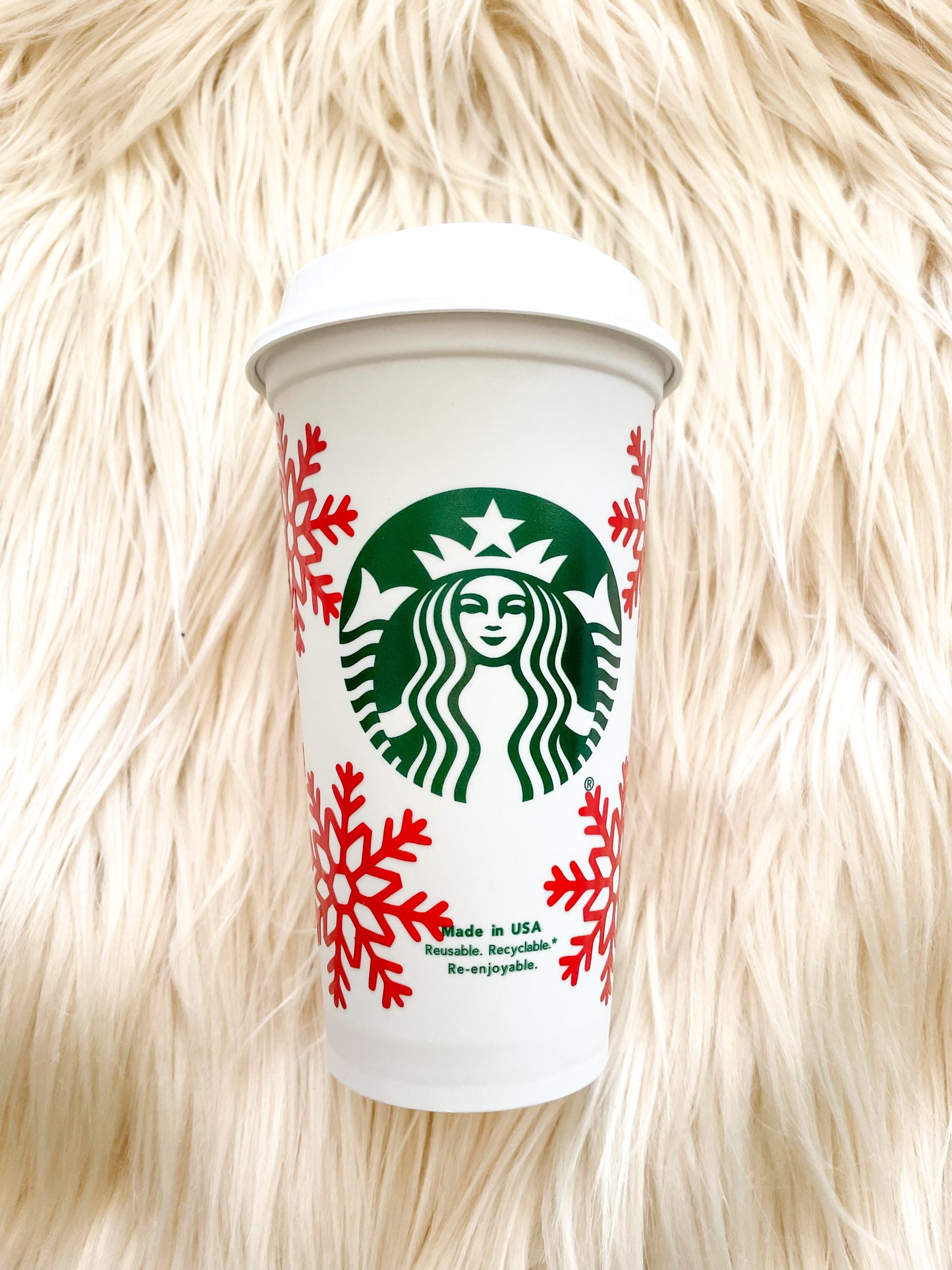 Snowflake starbs hot cup