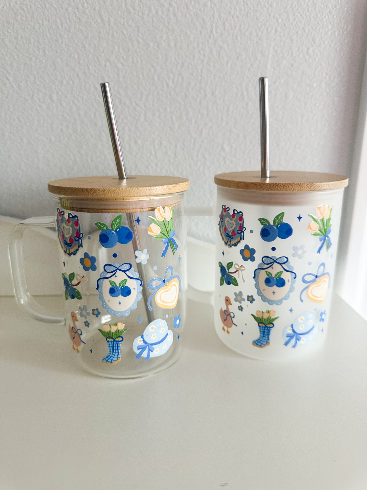 All things blue glass mug