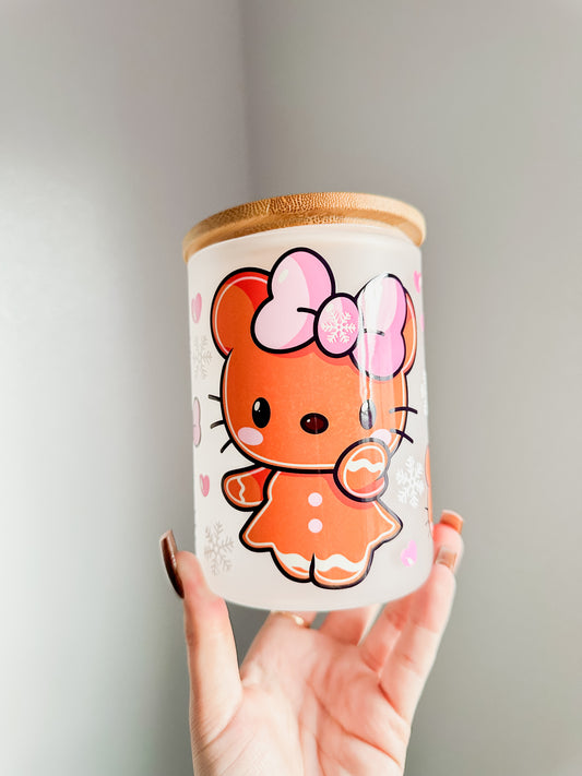 Gingerbread kitty pink mug