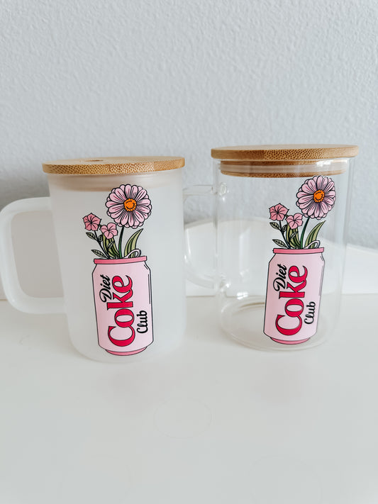 Diet Coke club *pink* glass mug