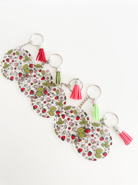 Strawberry acrylic keychain