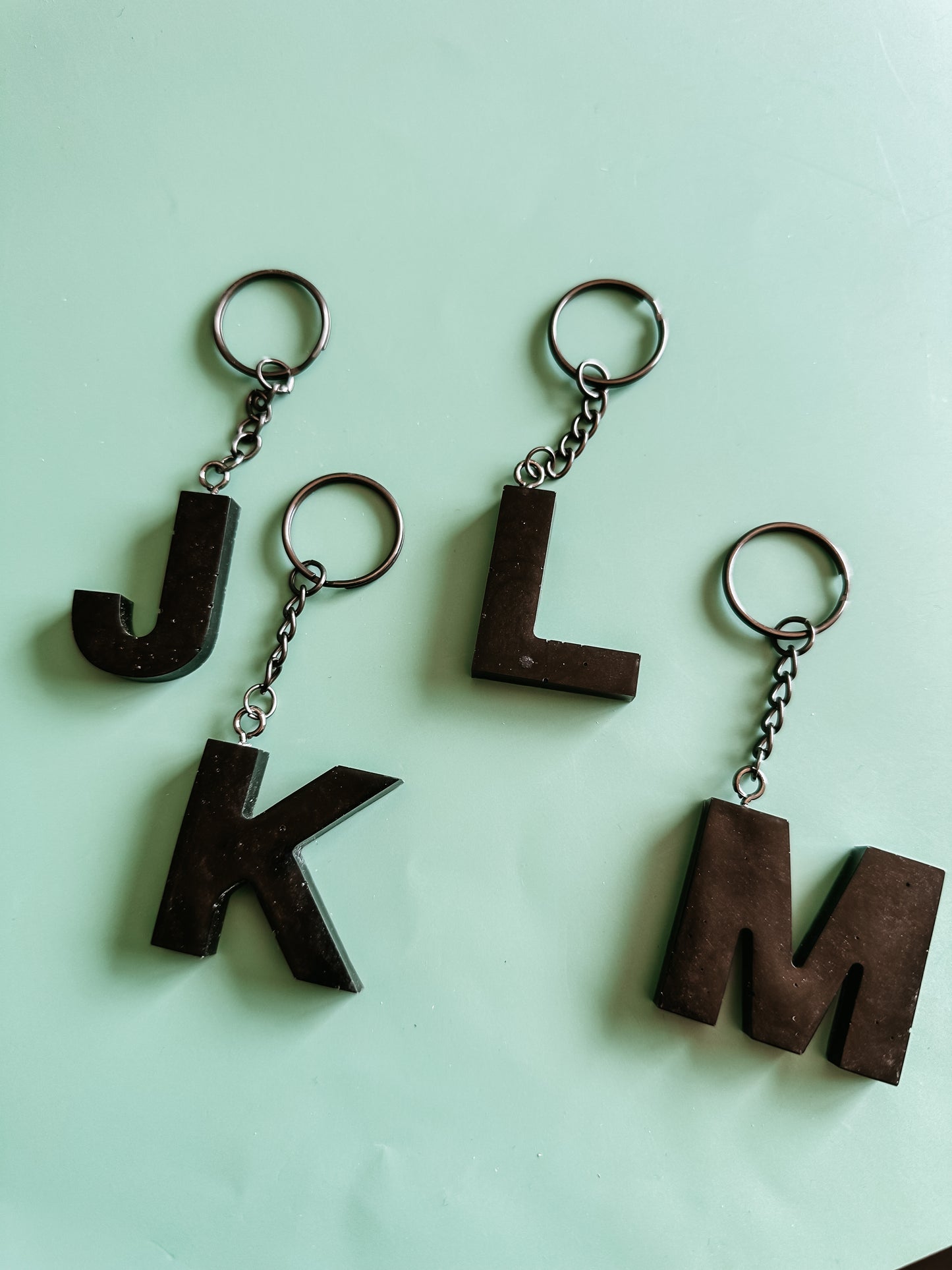 Black initial keychain *black*