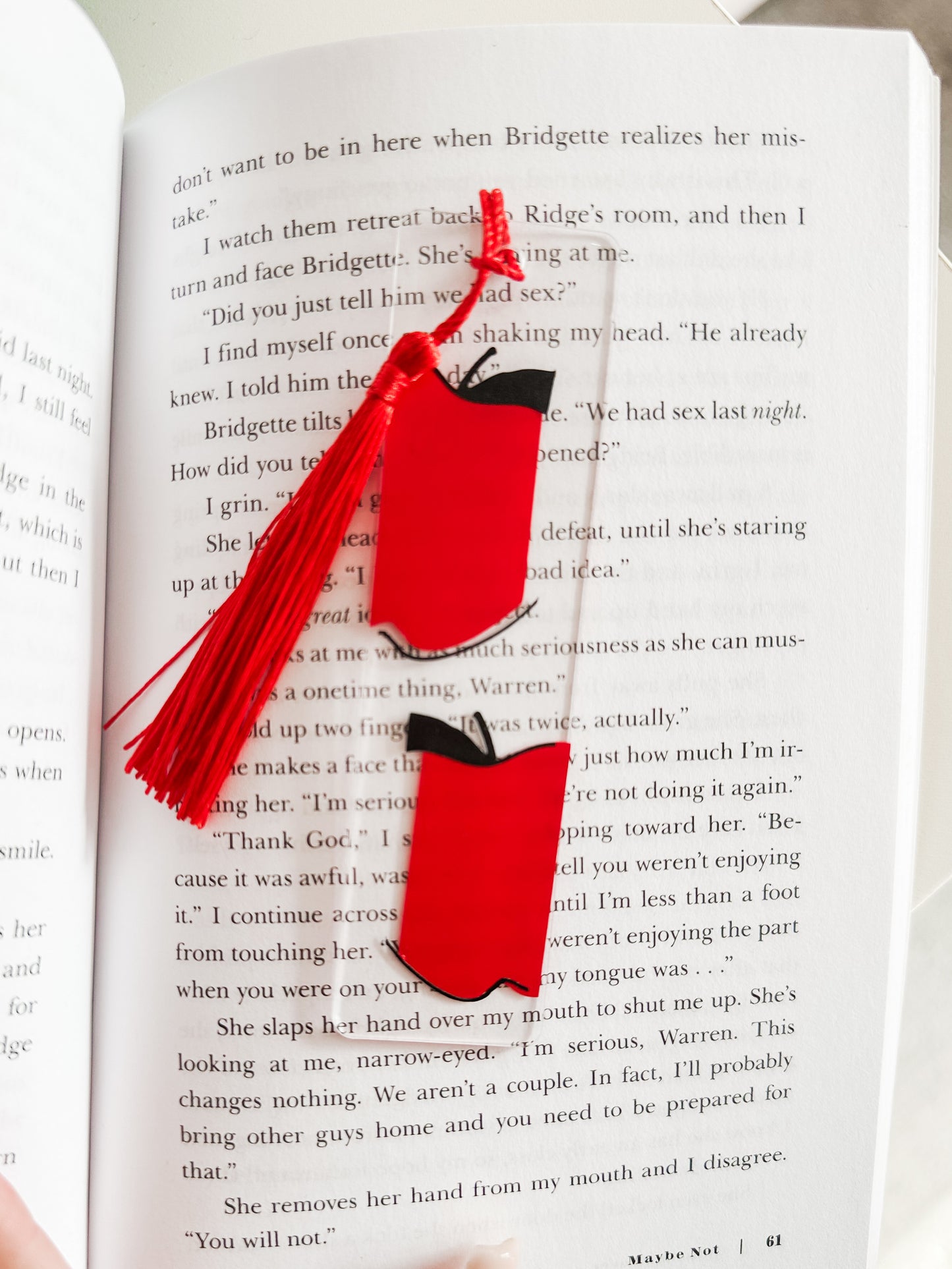 Apple acrylic bookmark