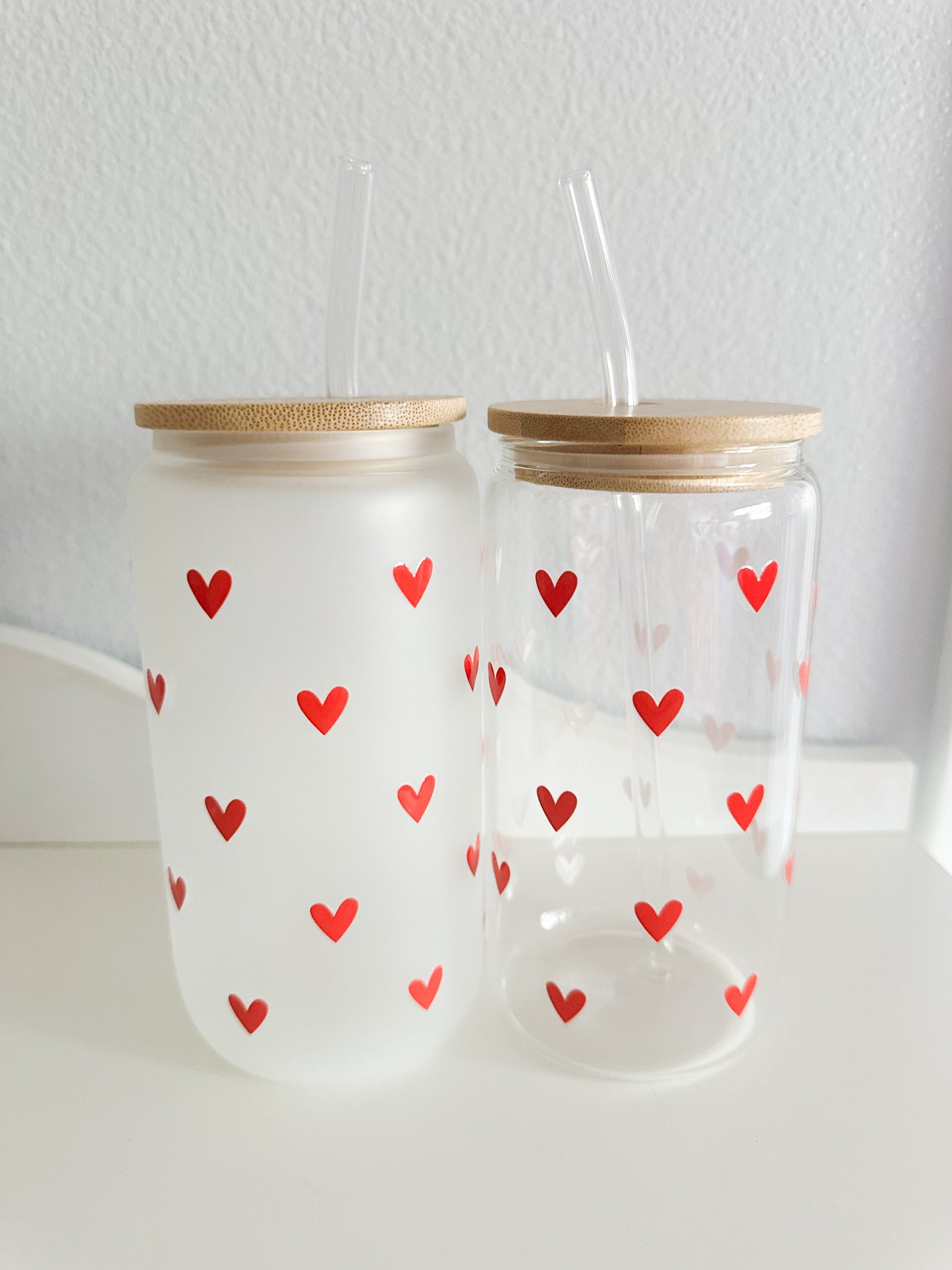 Red hearts cup