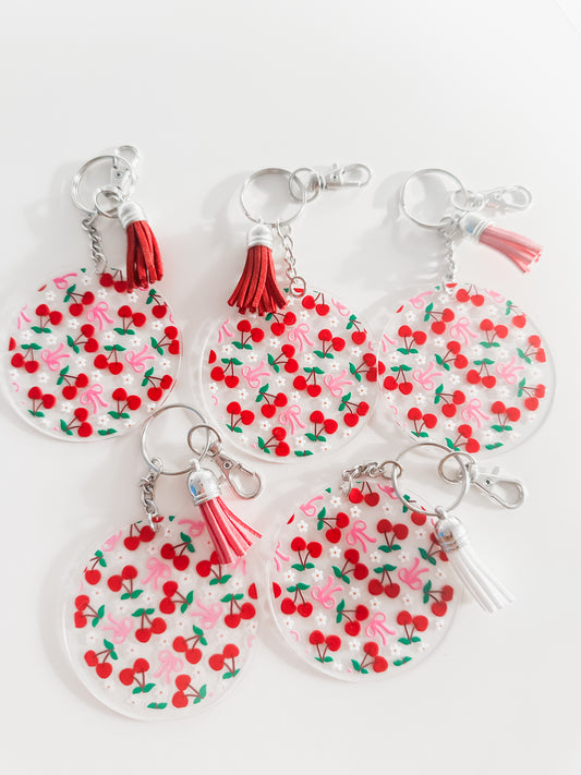 Cherry acrylic keychain