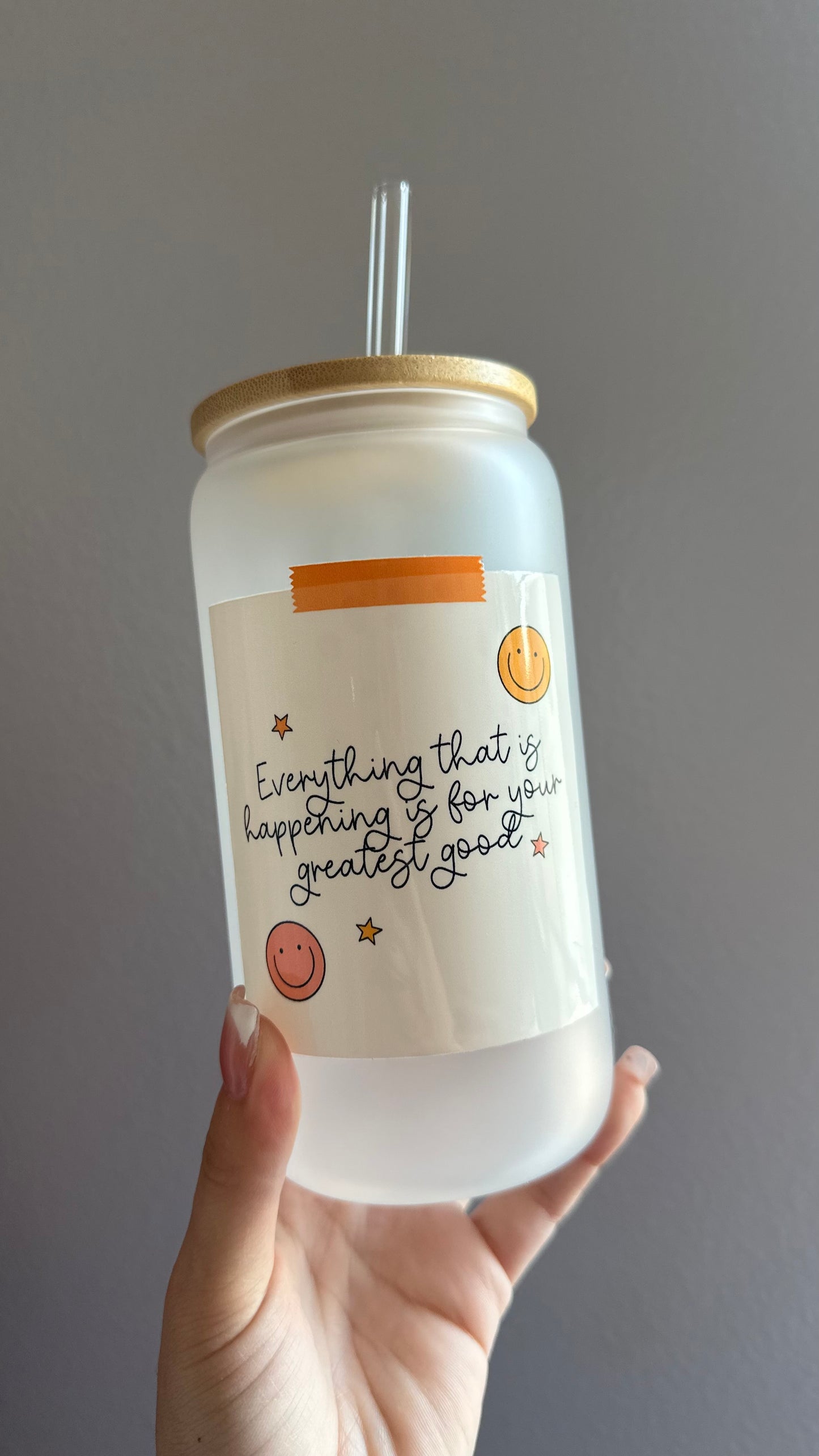 Everything is for your greatest good glass cup
