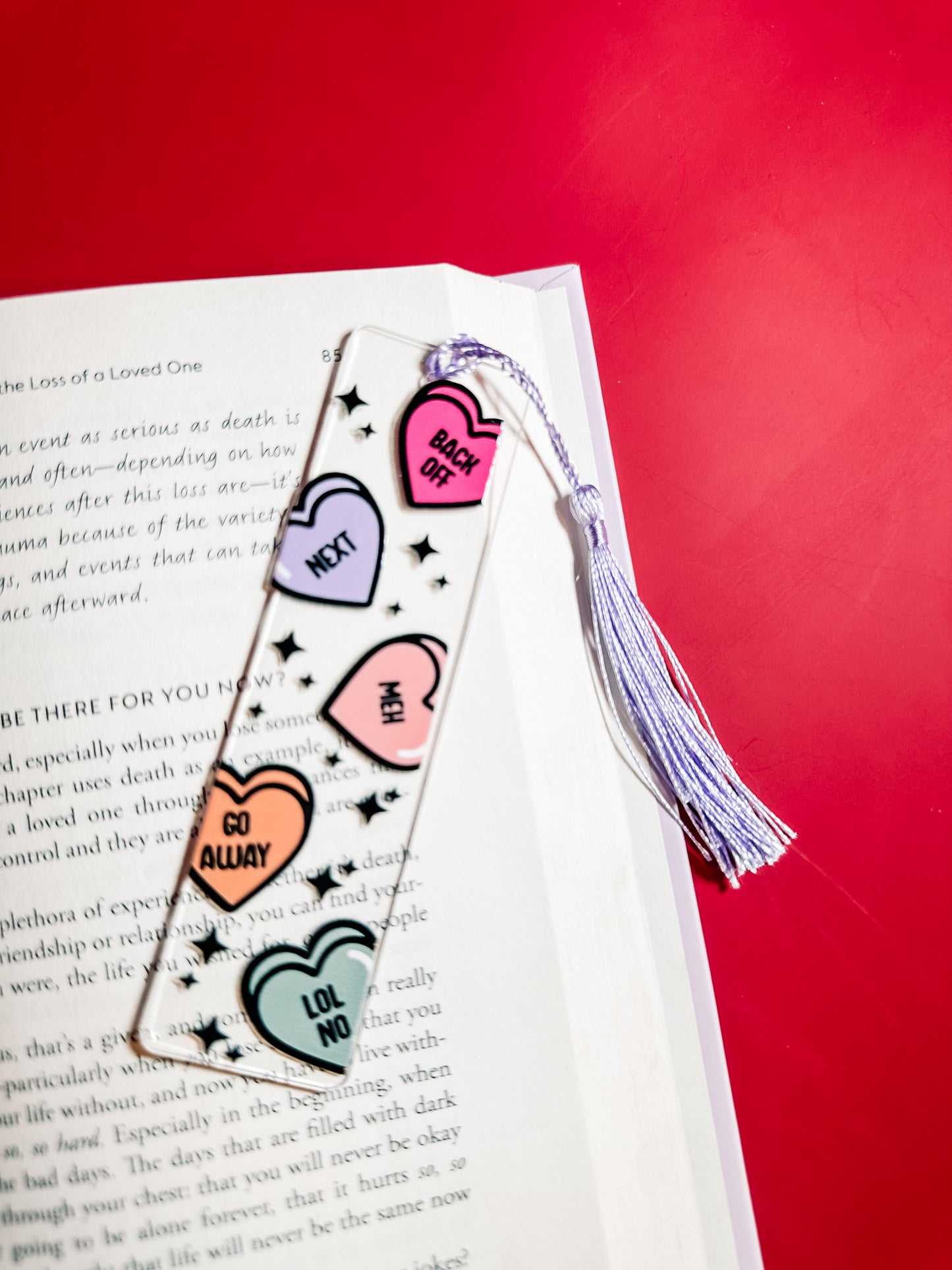 Valentines candy heart bookmark