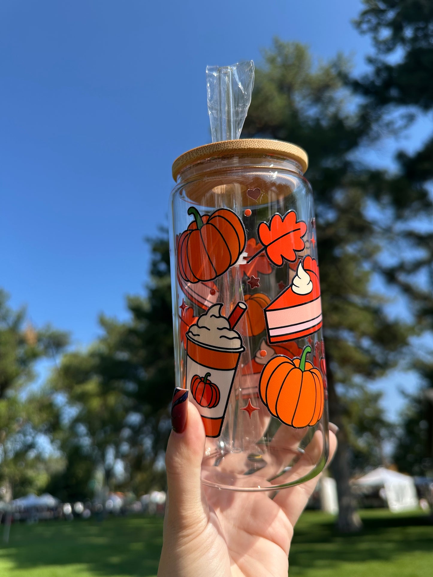 Pumpkin pie & latte glass cup