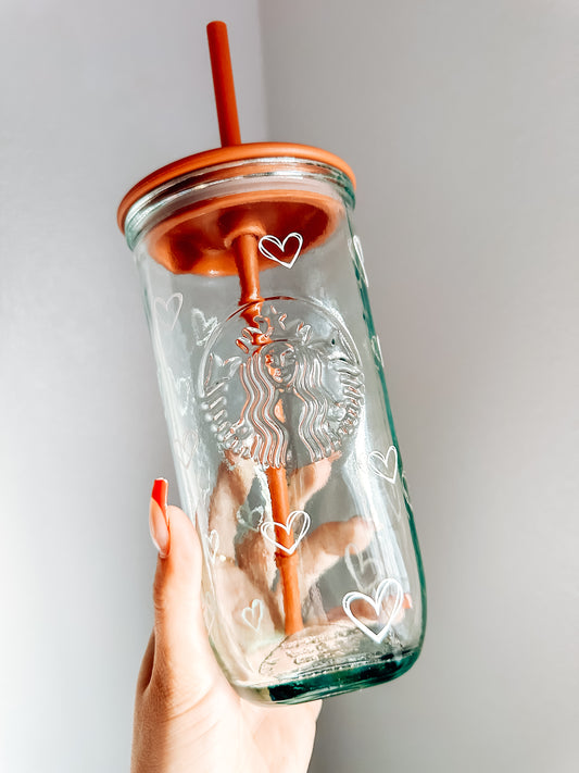 Starbs heart glass cup