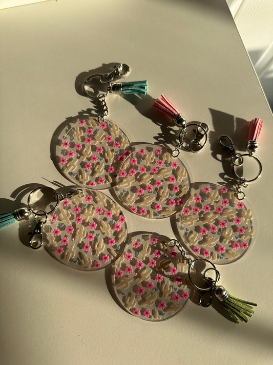 Cactus acrylic keychain
