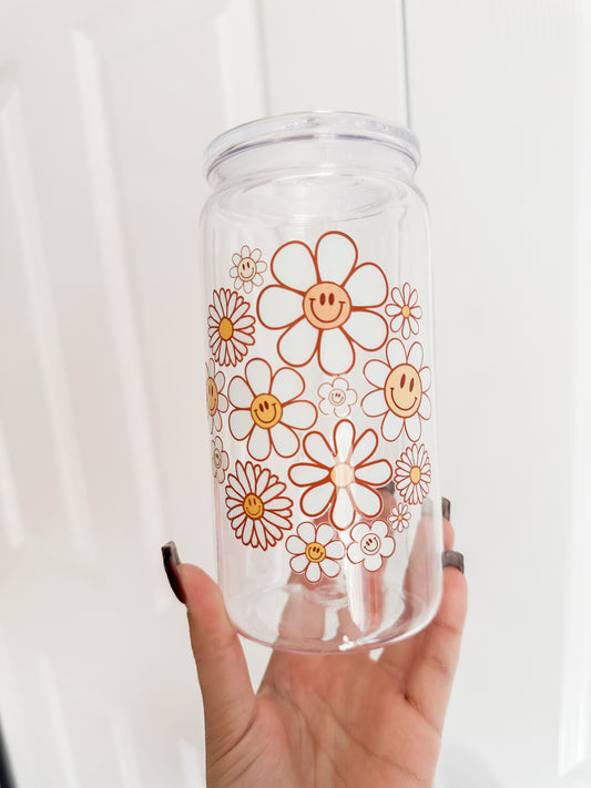 Happy daisies acrylic cup