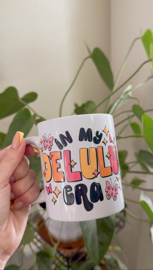 In my delulu era mug