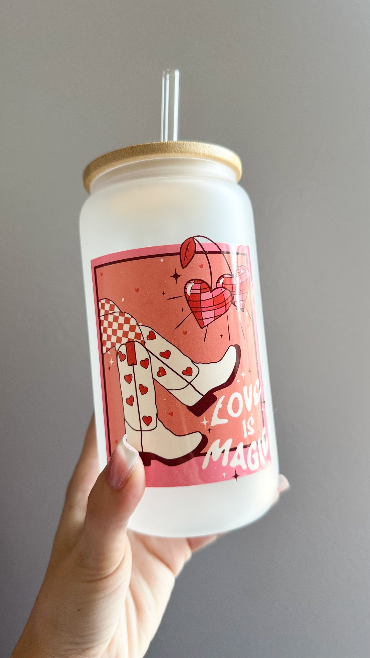 Love is magic glass cup