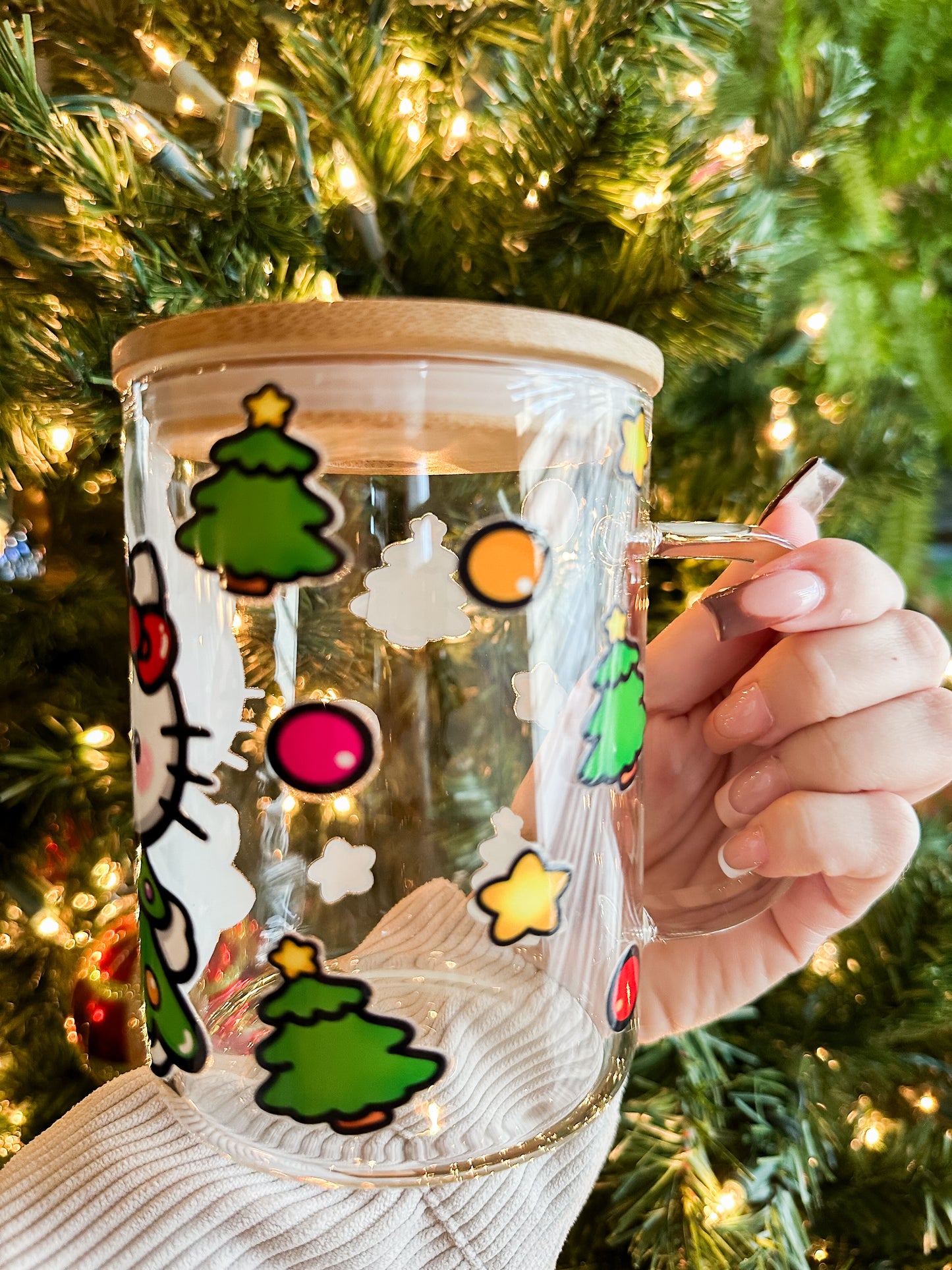 Kitty Christmas tree mug