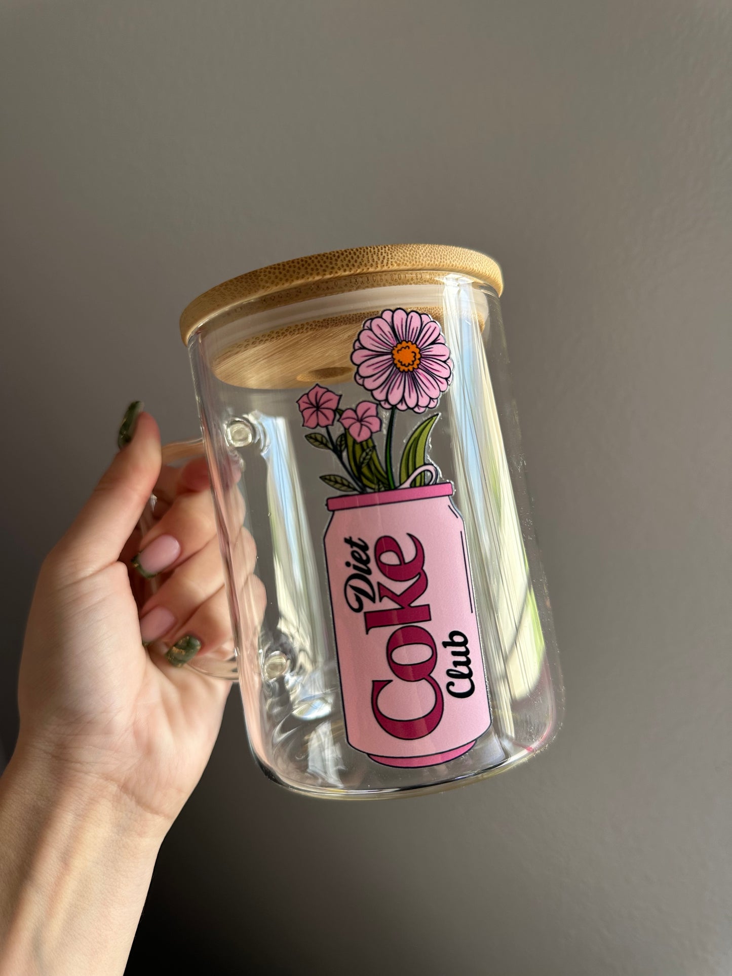 Diet Coke club *pink* glass mug