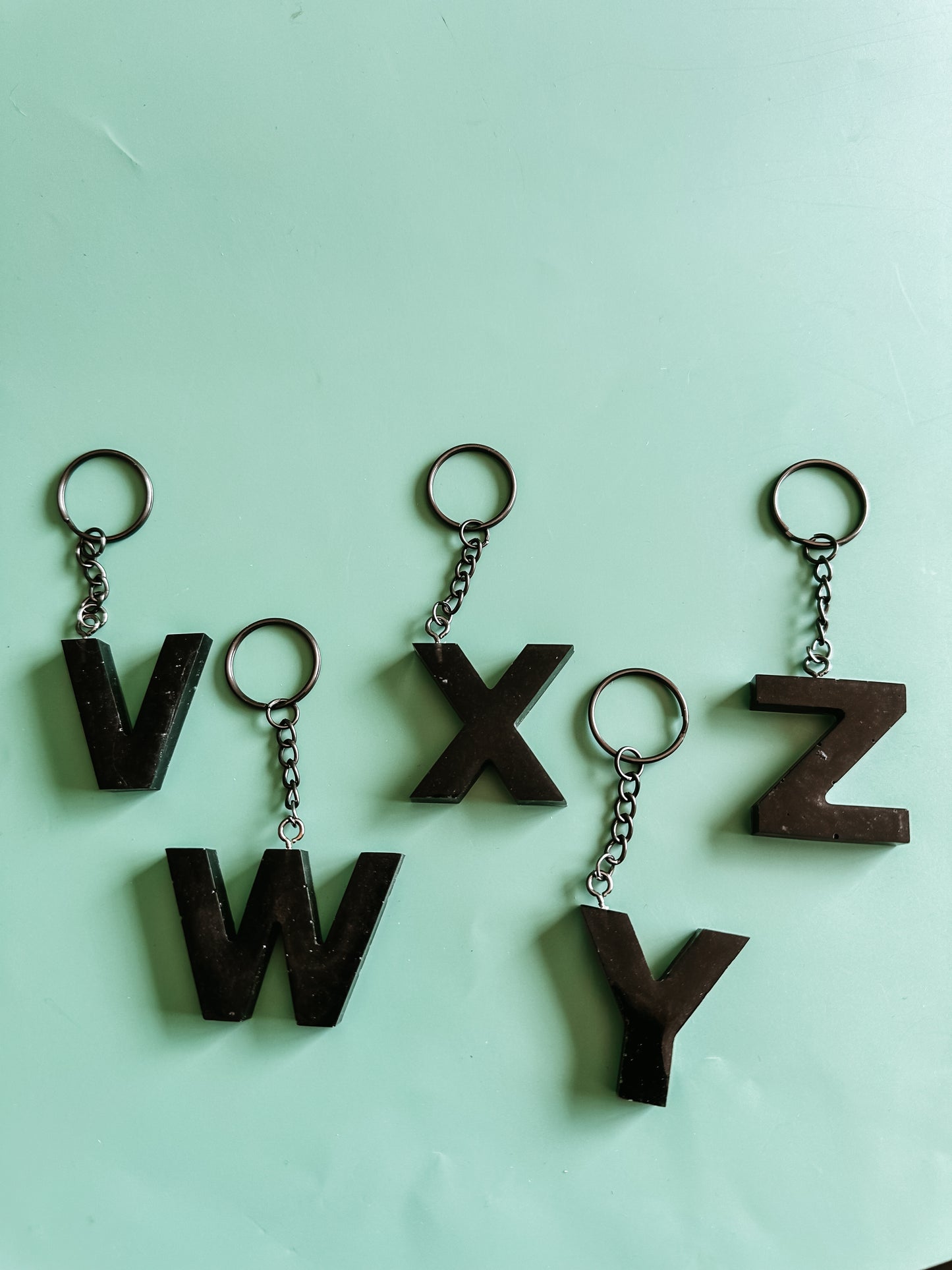 Black initial keychain *black*