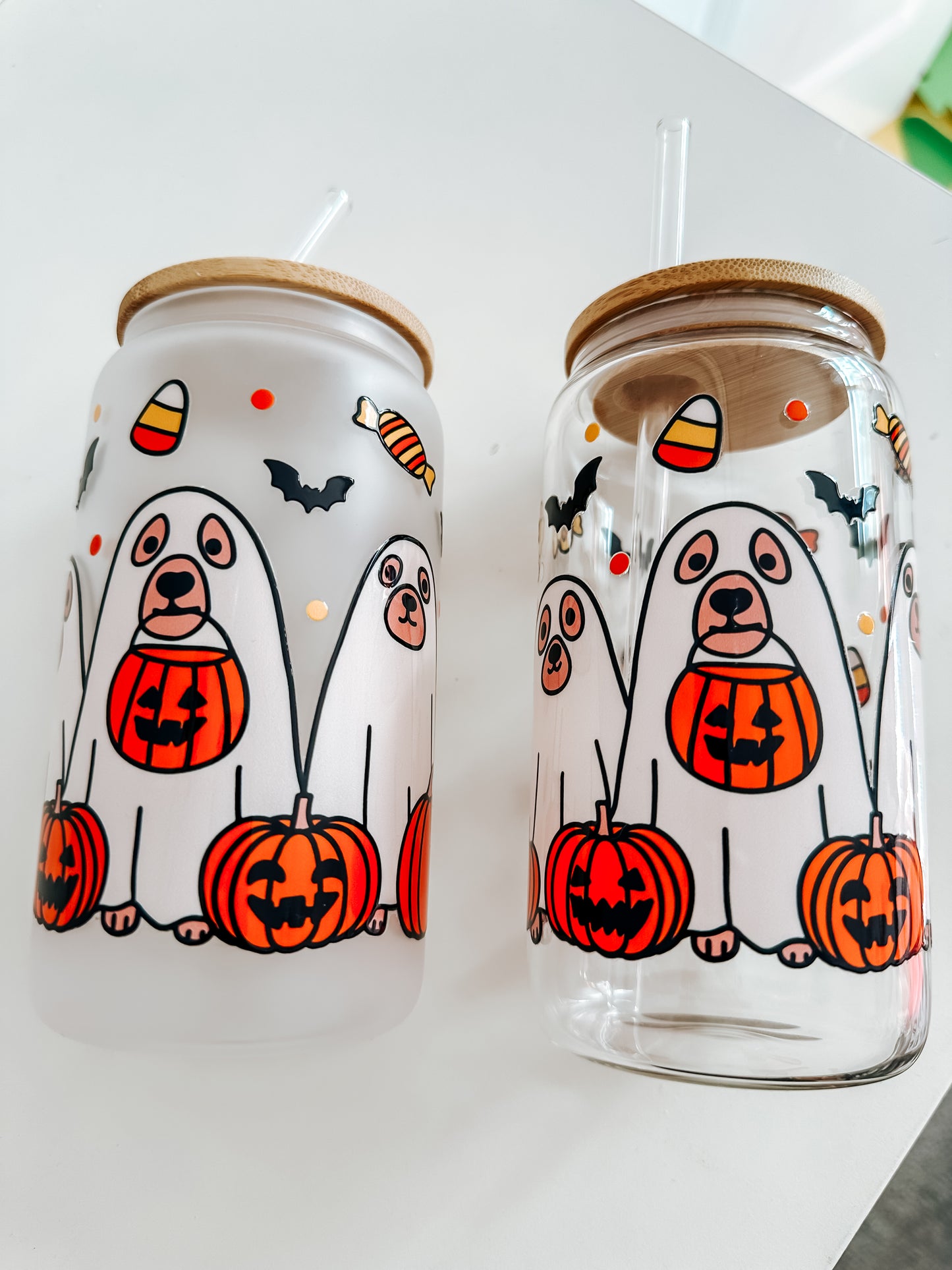 Dog trick o treaters glass cup