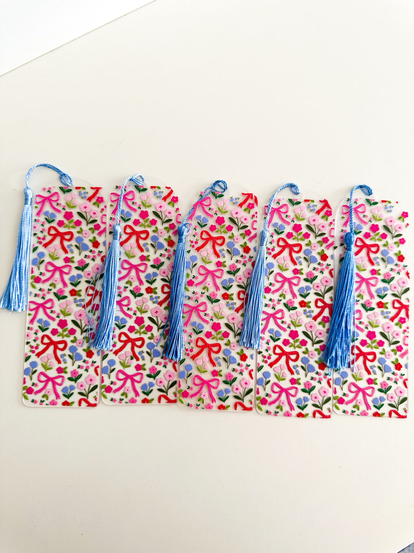 Spring flowers and bows bookmark