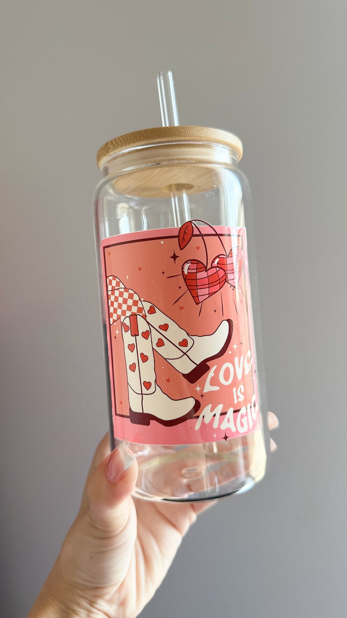 Love is magic glass cup
