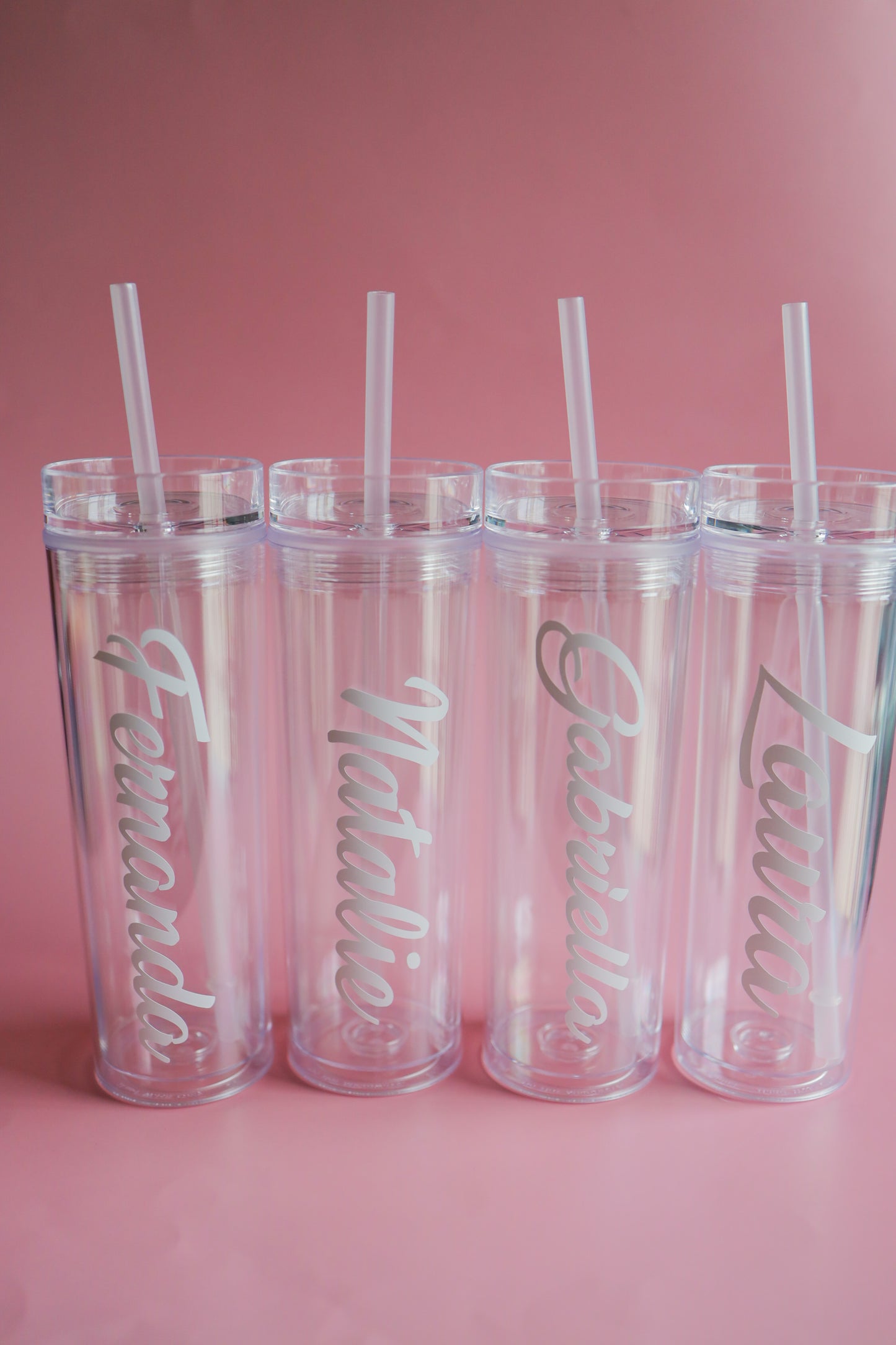 Clear skinny tumbler