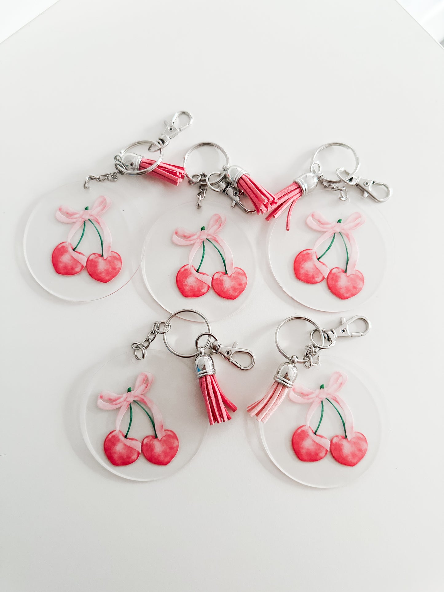 Cherry bows acrylic keychain