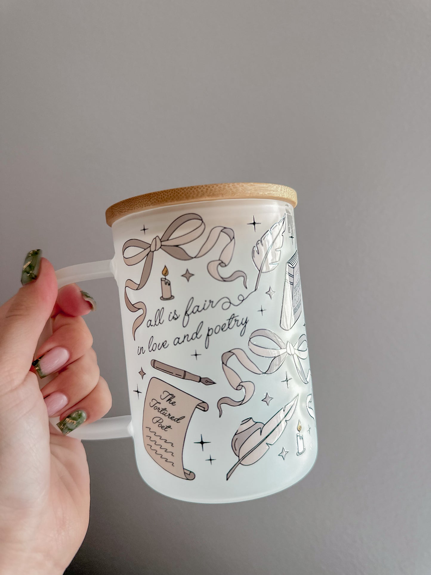 All is fair in love & poetry glass mug