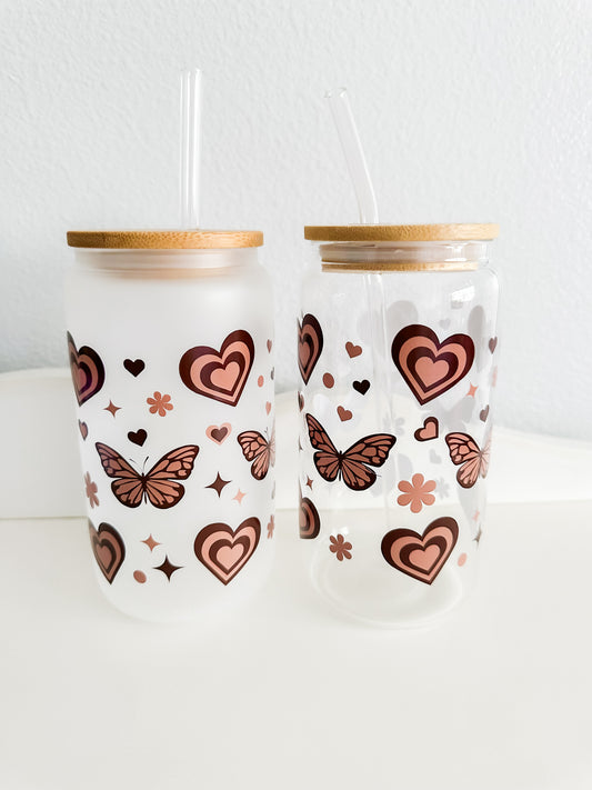 Brown butterfly hearts