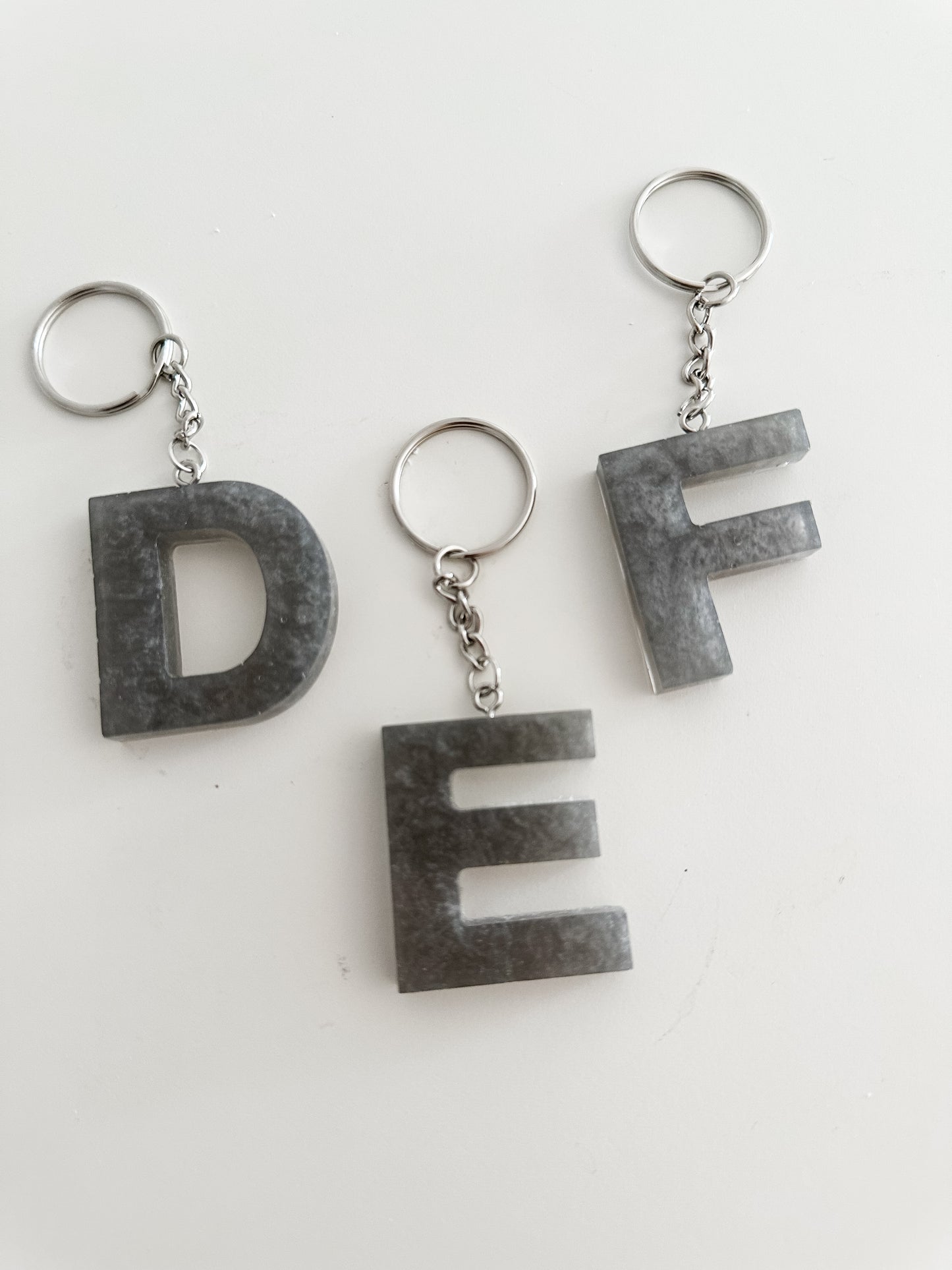 Grey initial keychain