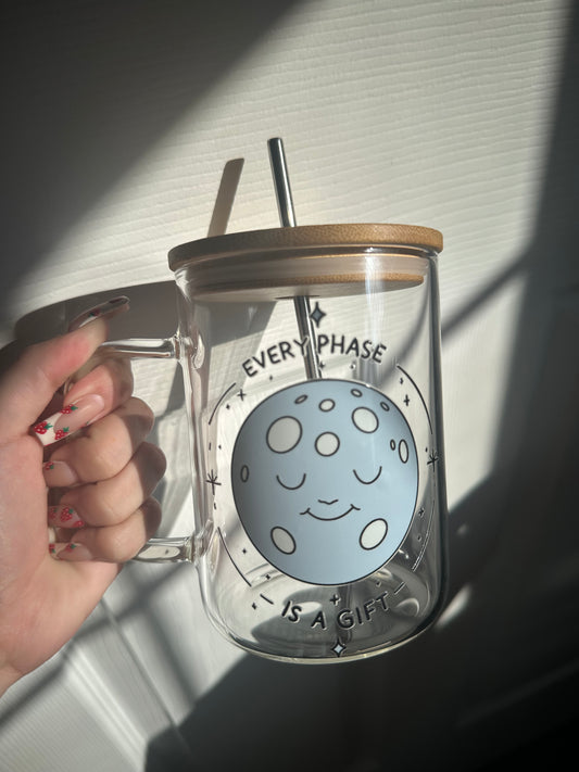 Every phase is a gift glass mug