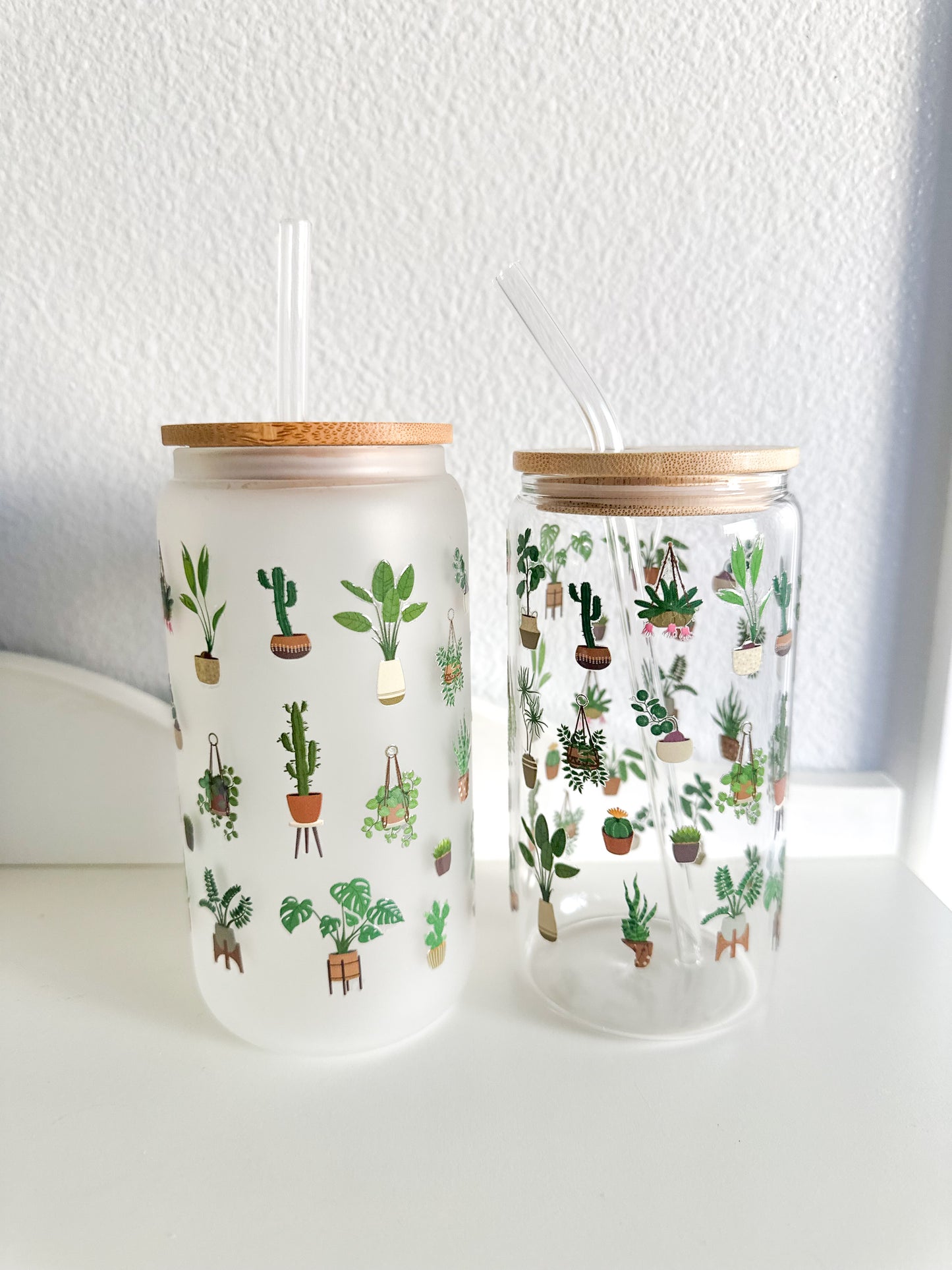 Plant lover glass cup