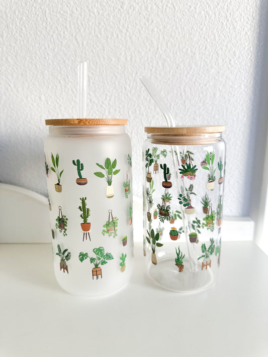 Plant lover glass cup